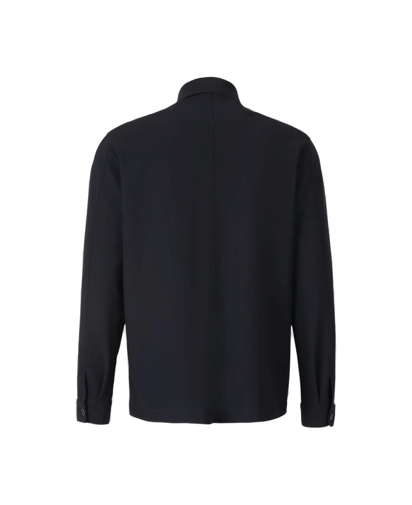 Herno Long Sleeved Buttoned Overshirt - BLUE