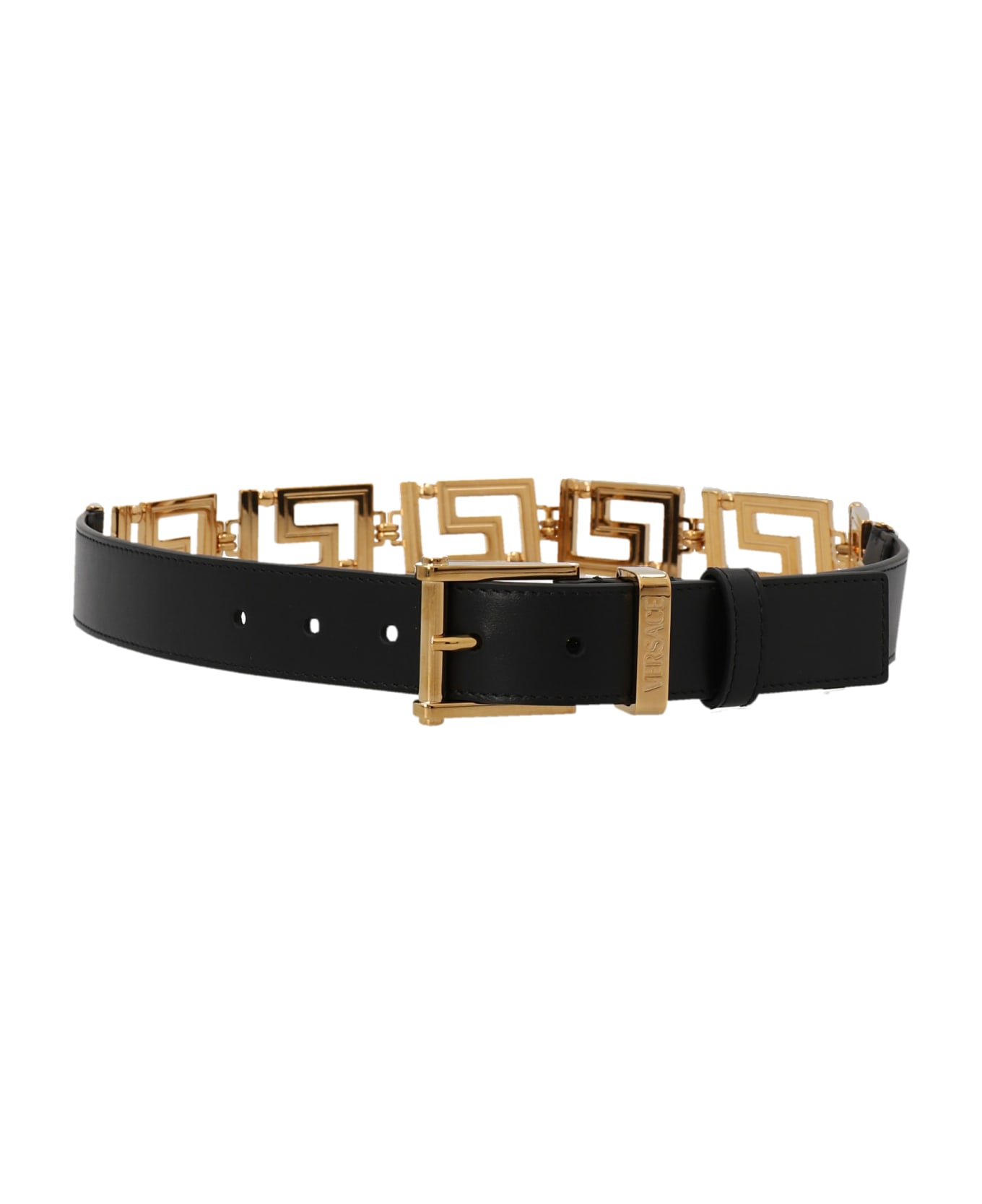 Versace 'logo Chain' Belt - Black ベルト