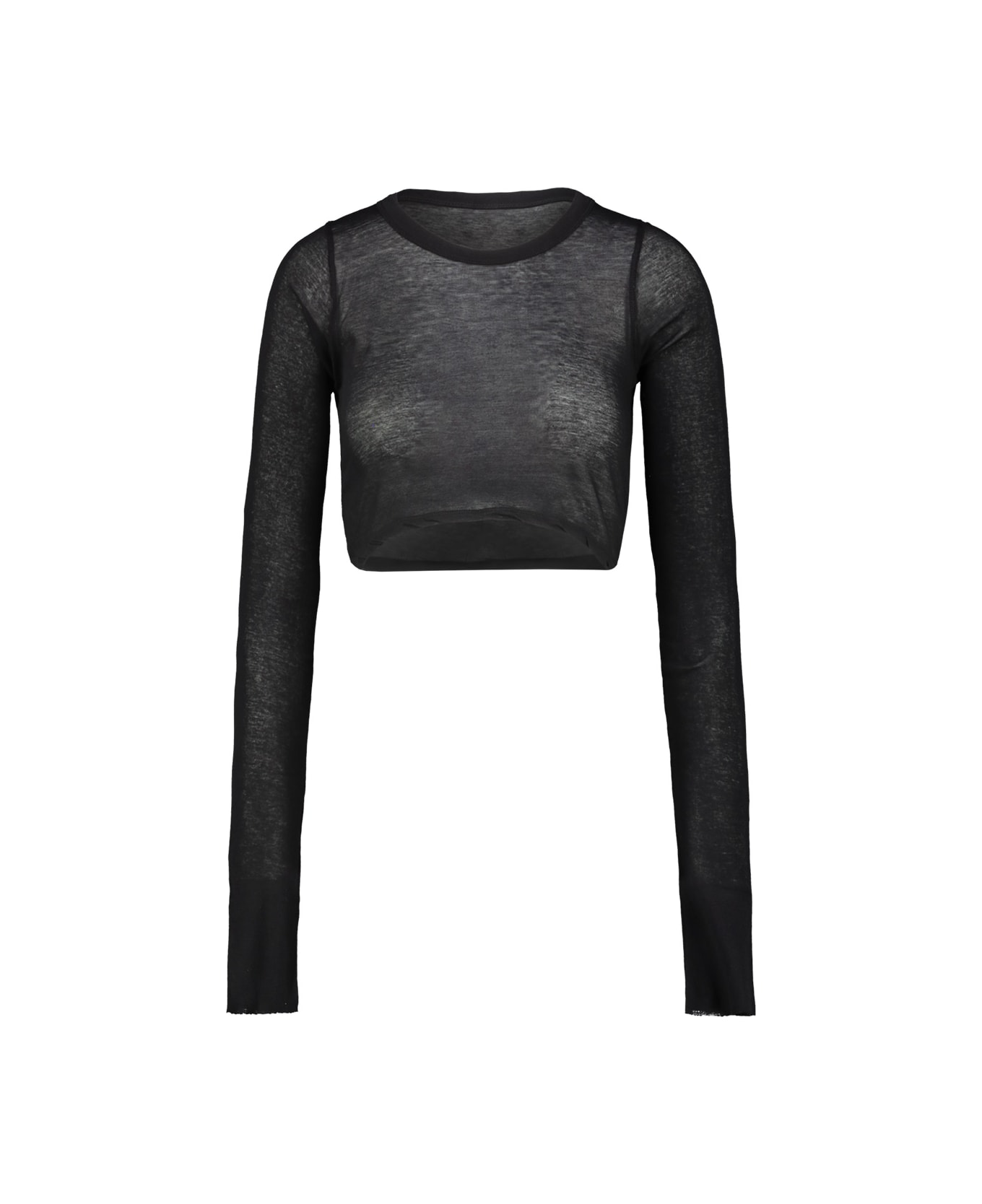 Rick Owens Long Sleeve Crop T-shirt - Black Tシャツ