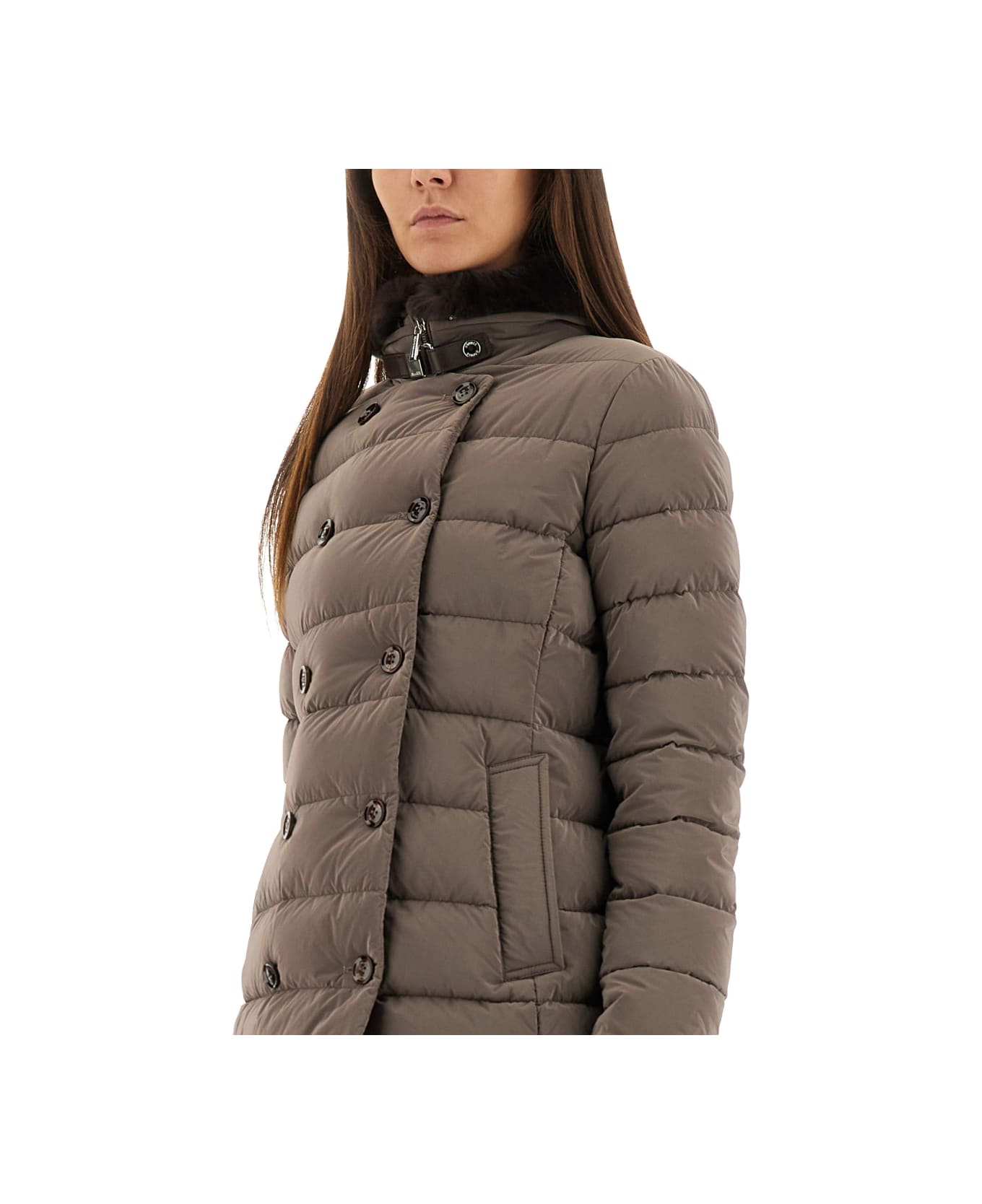 Moorer Padded Jacket "longan-os" - BROWN