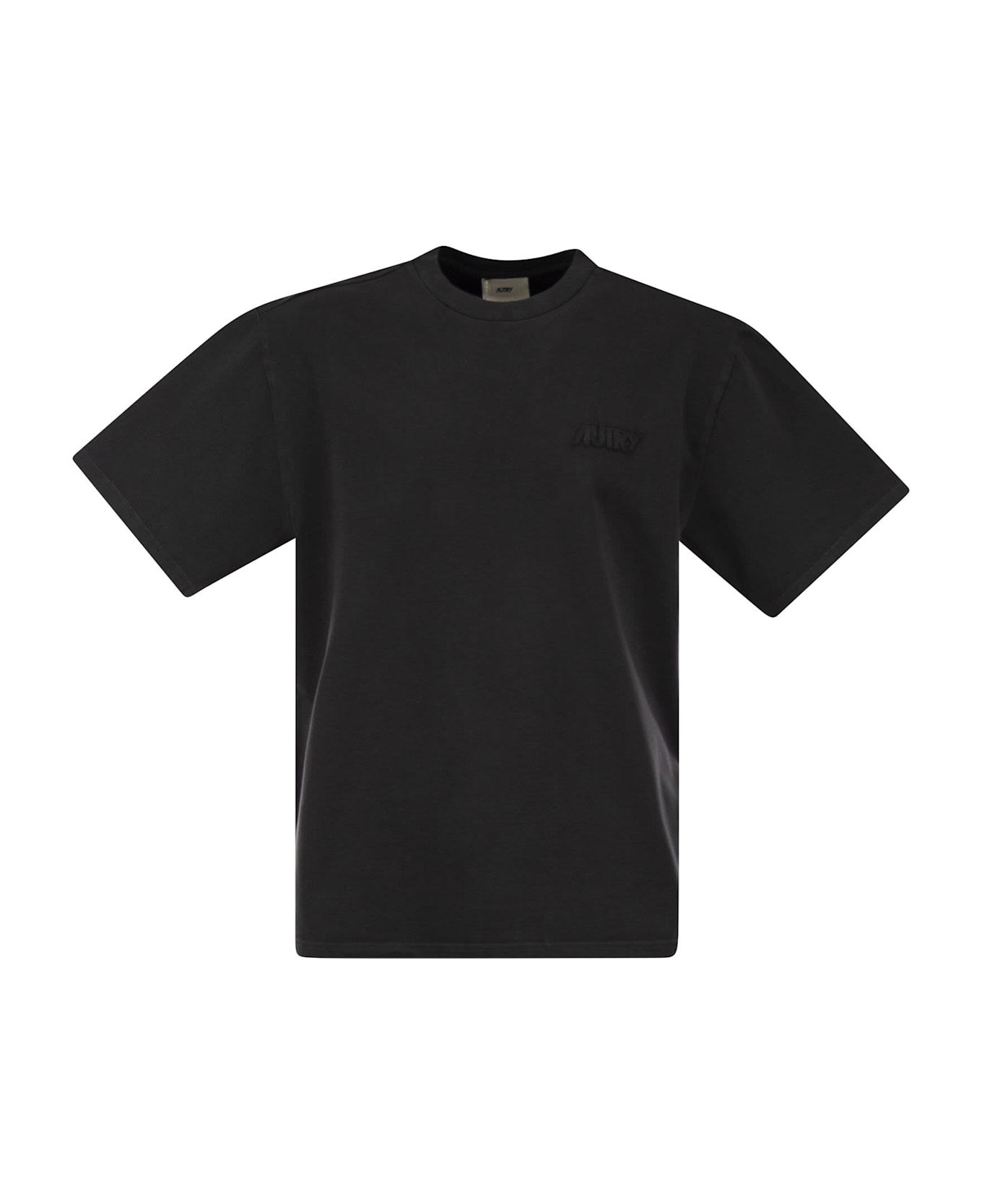 Autry Loose T-shirt In Compact Cotton - Nero