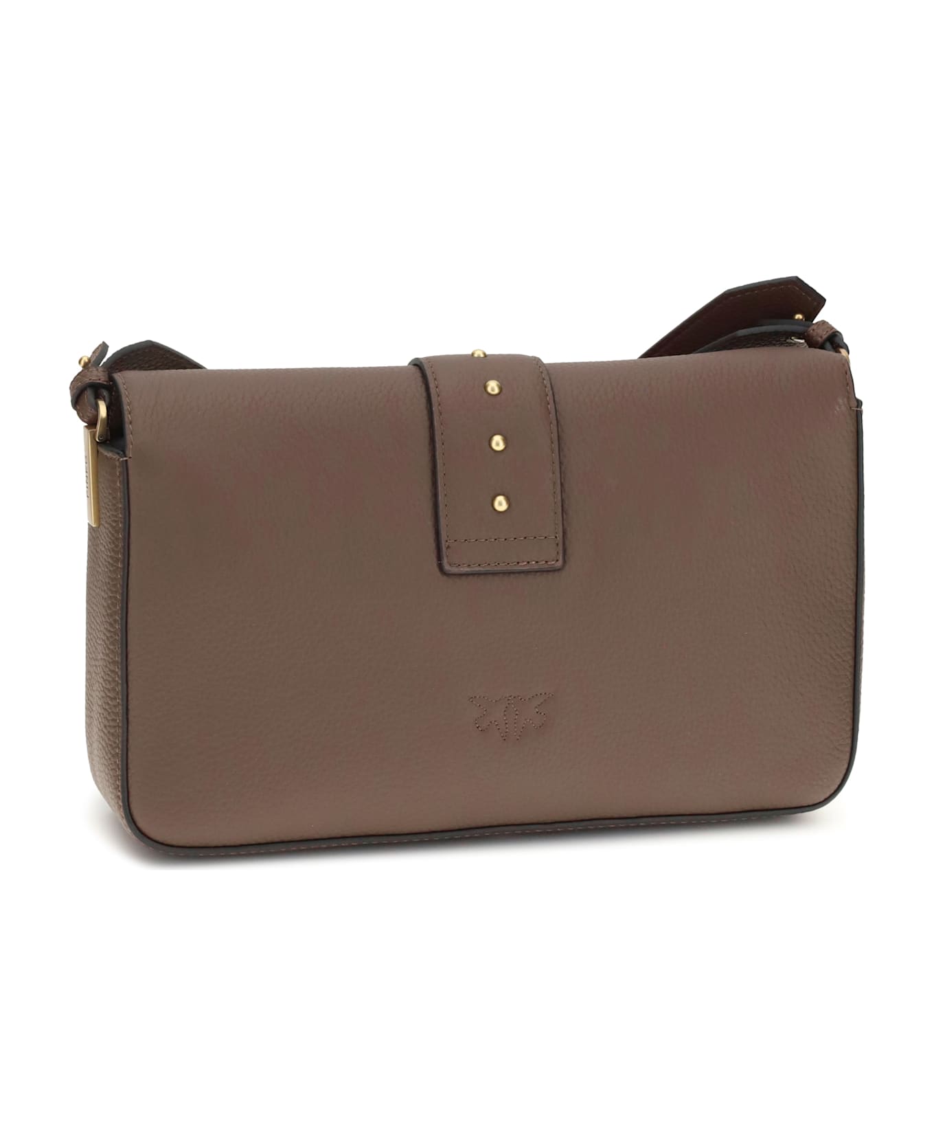 Pinko Love Leather Shoulder Bag - BROWN