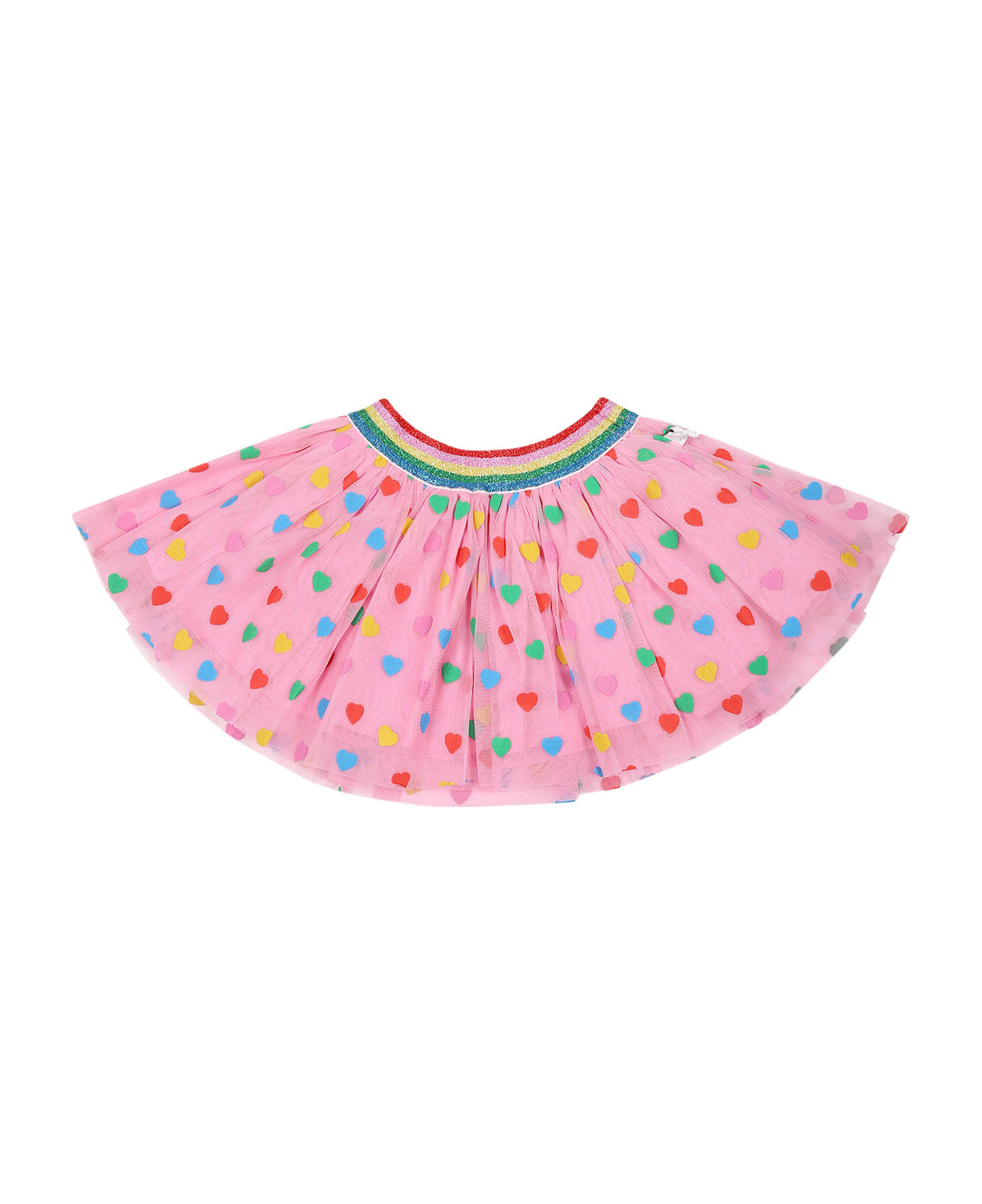 Stella McCartney Kids Pink Skirt For Baby Girl With Hearts - Pink ボトムス