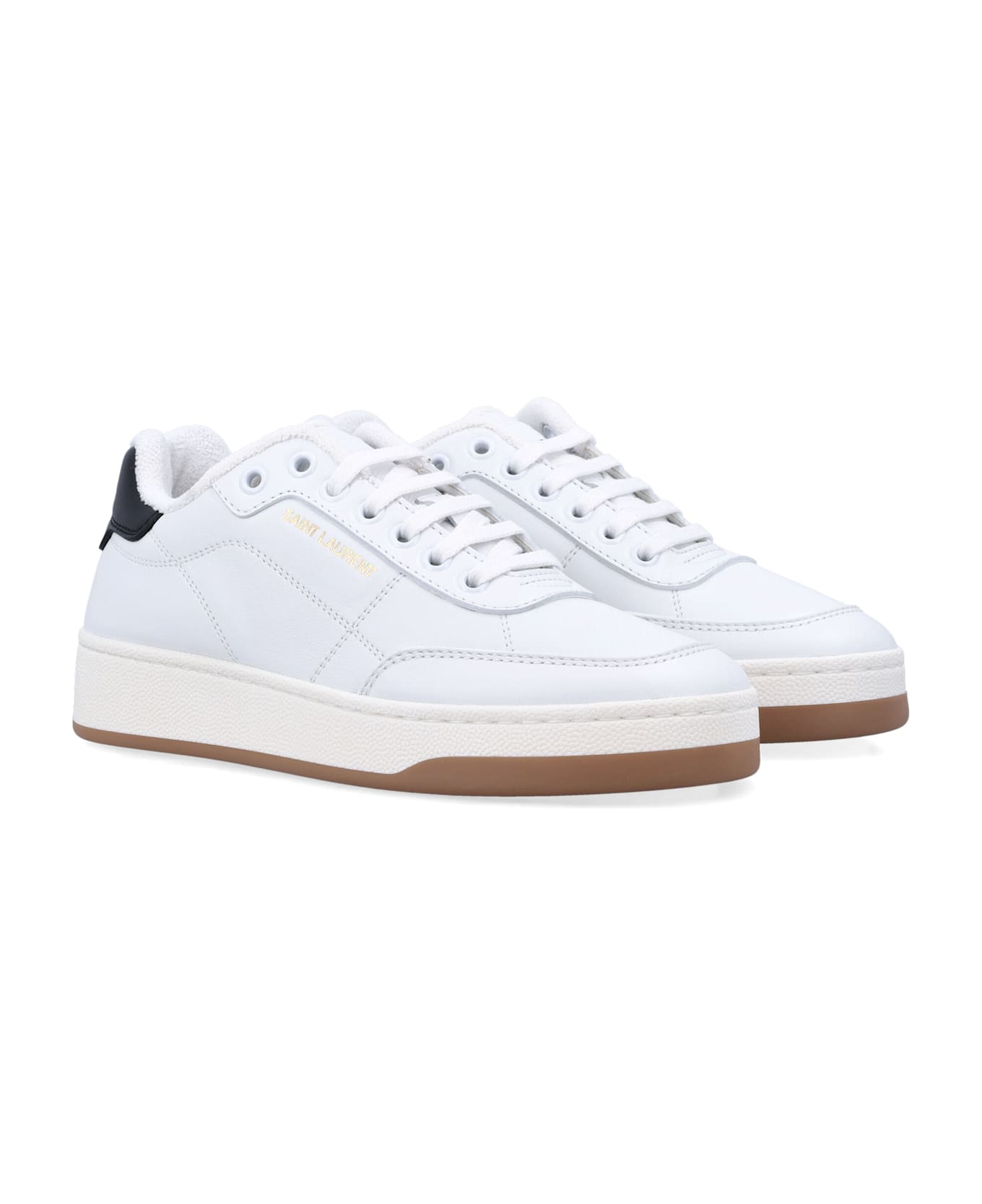 Saint Laurent Sl/61 Woman
s Sneakers In Smooth White Leather - WHITE BLACK