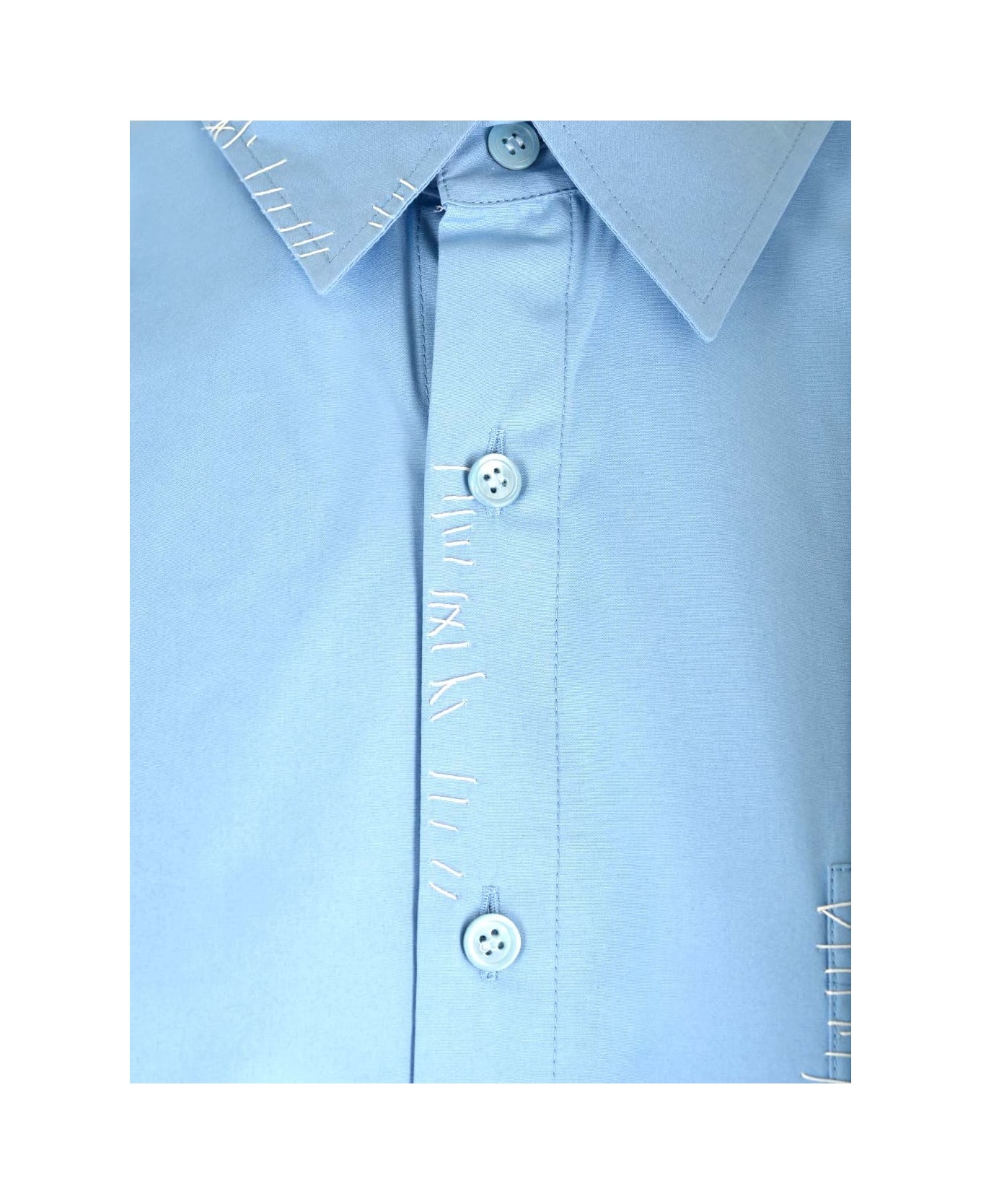 Marni Camicia In Popeline Color Block - Light blue