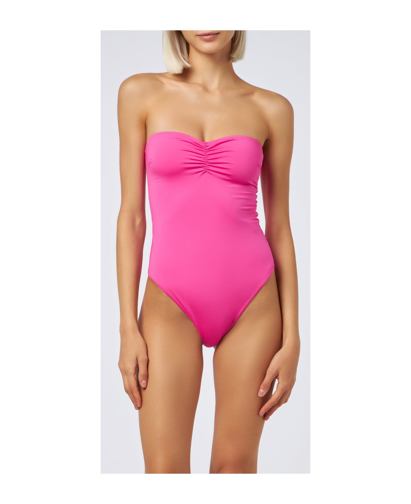 MC2 Saint Barth Women Fuscia Strapless One Piece Swimsuit Soleil - PINK
