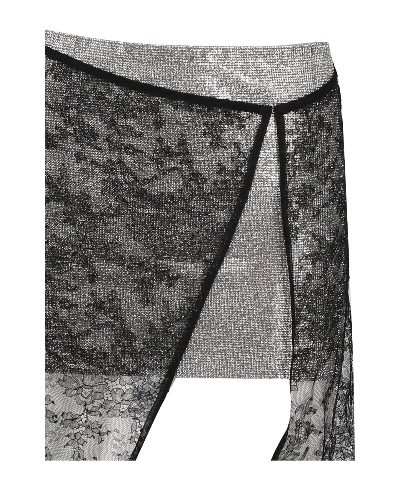 Nué Skirt In Silk - Crystal-black