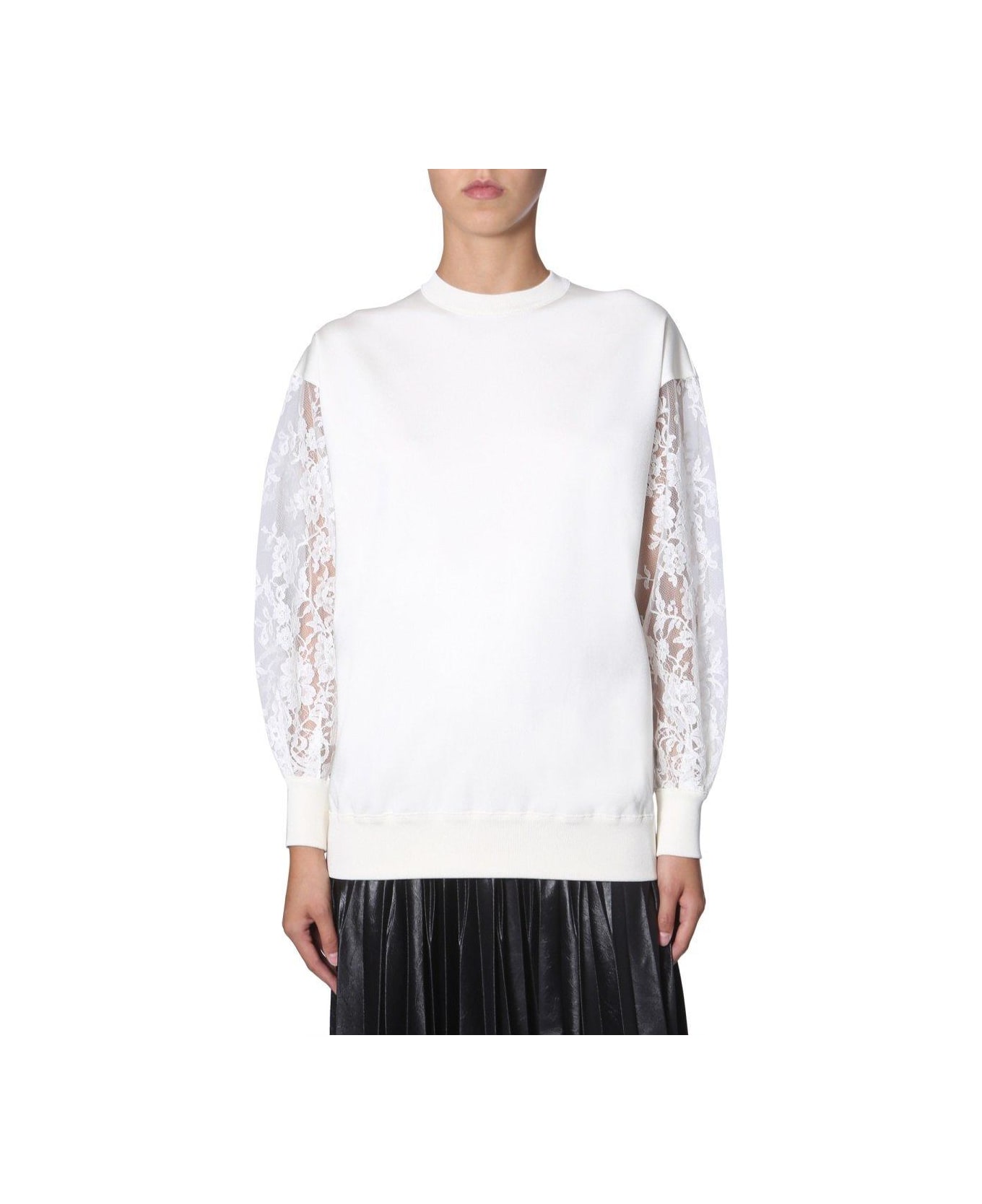 Givenchy Lace Sleeves Jumper - WHITE