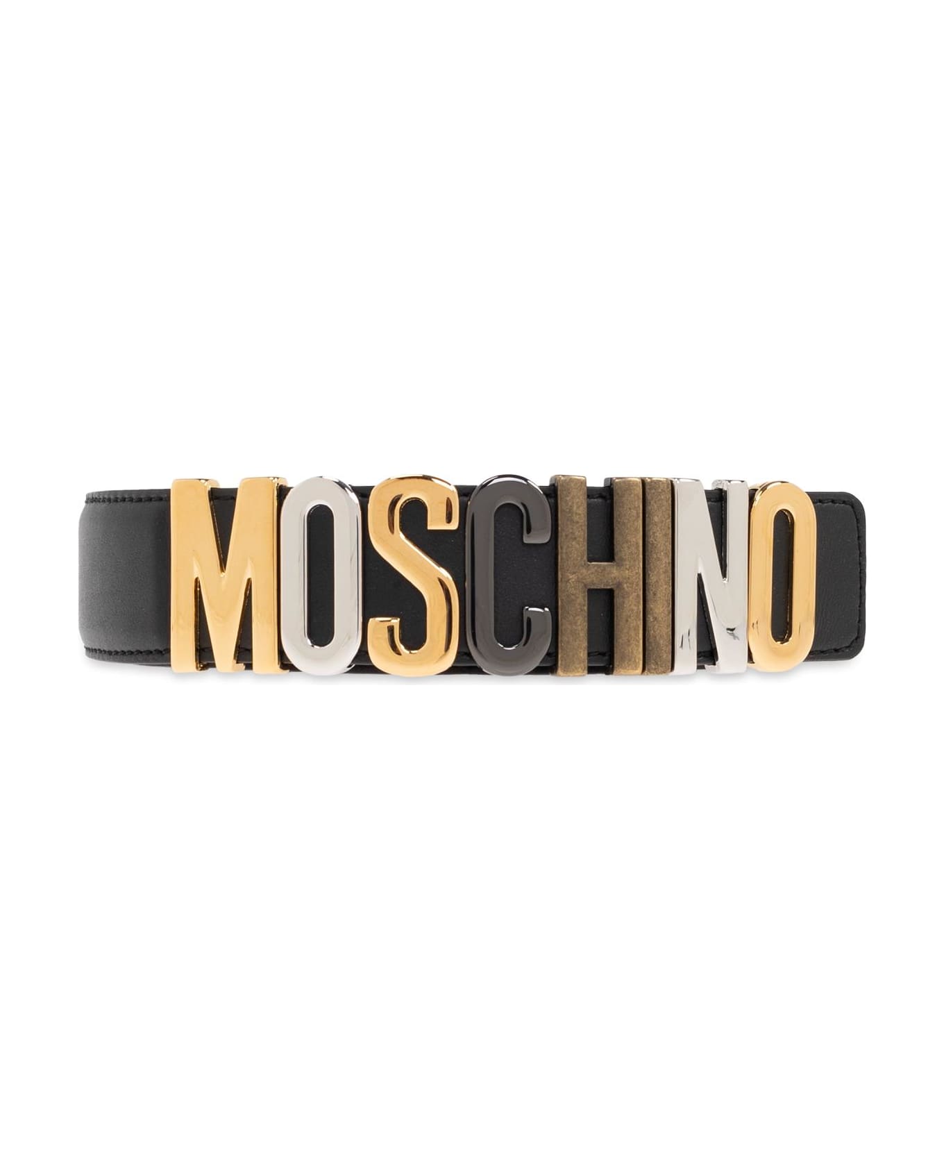 Moschino Belt With Logo - BLACK