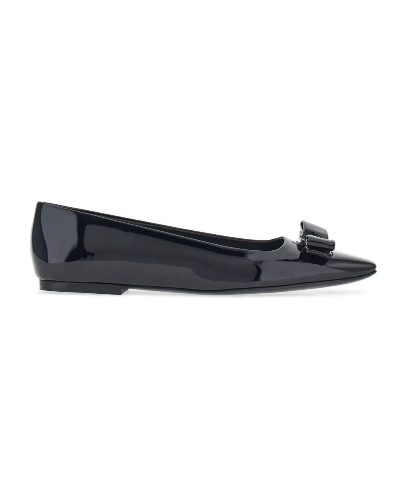 Ferragamo Vara Bow Ballerina Shoes - Black フラットシューズ