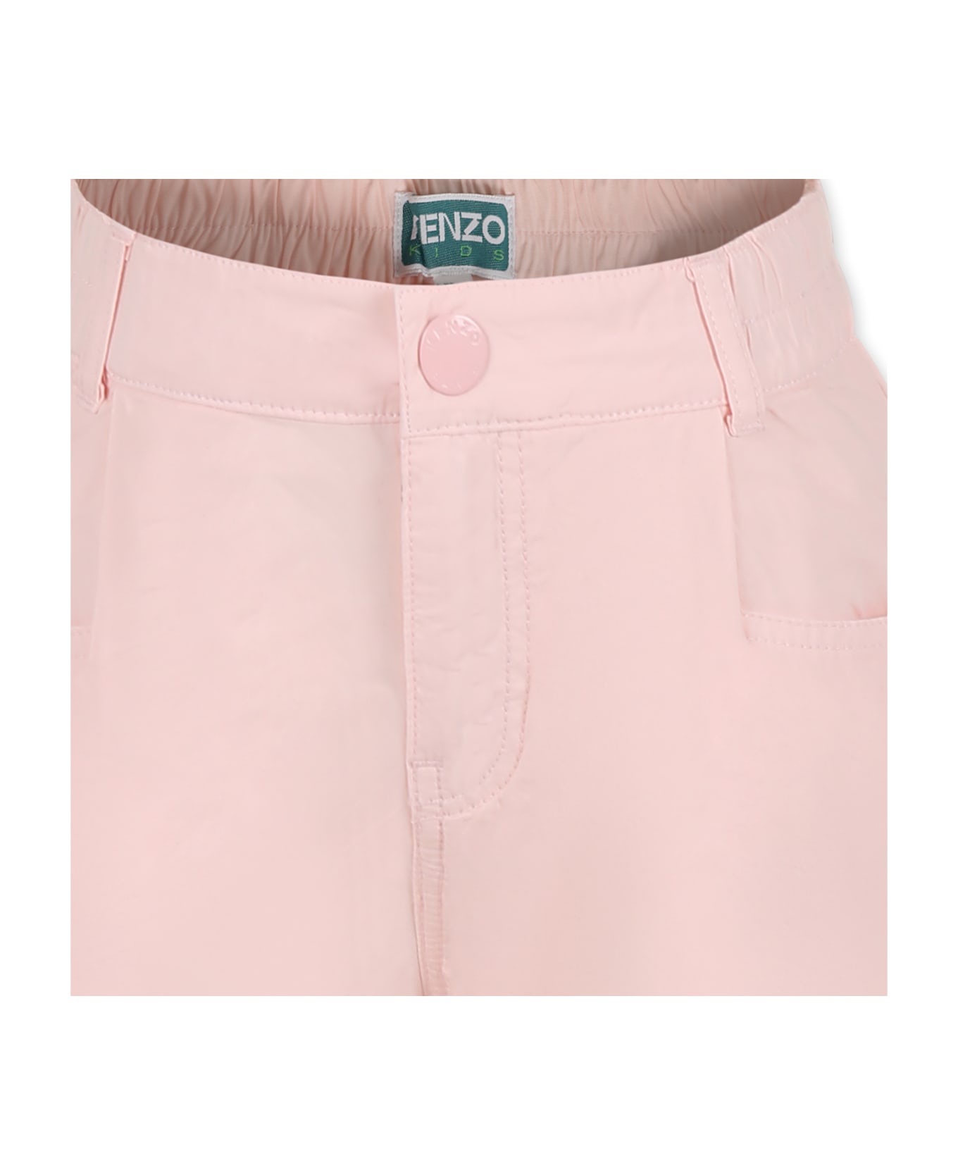 Kenzo Kids Pink Trousers For Girl With Logo - Pink