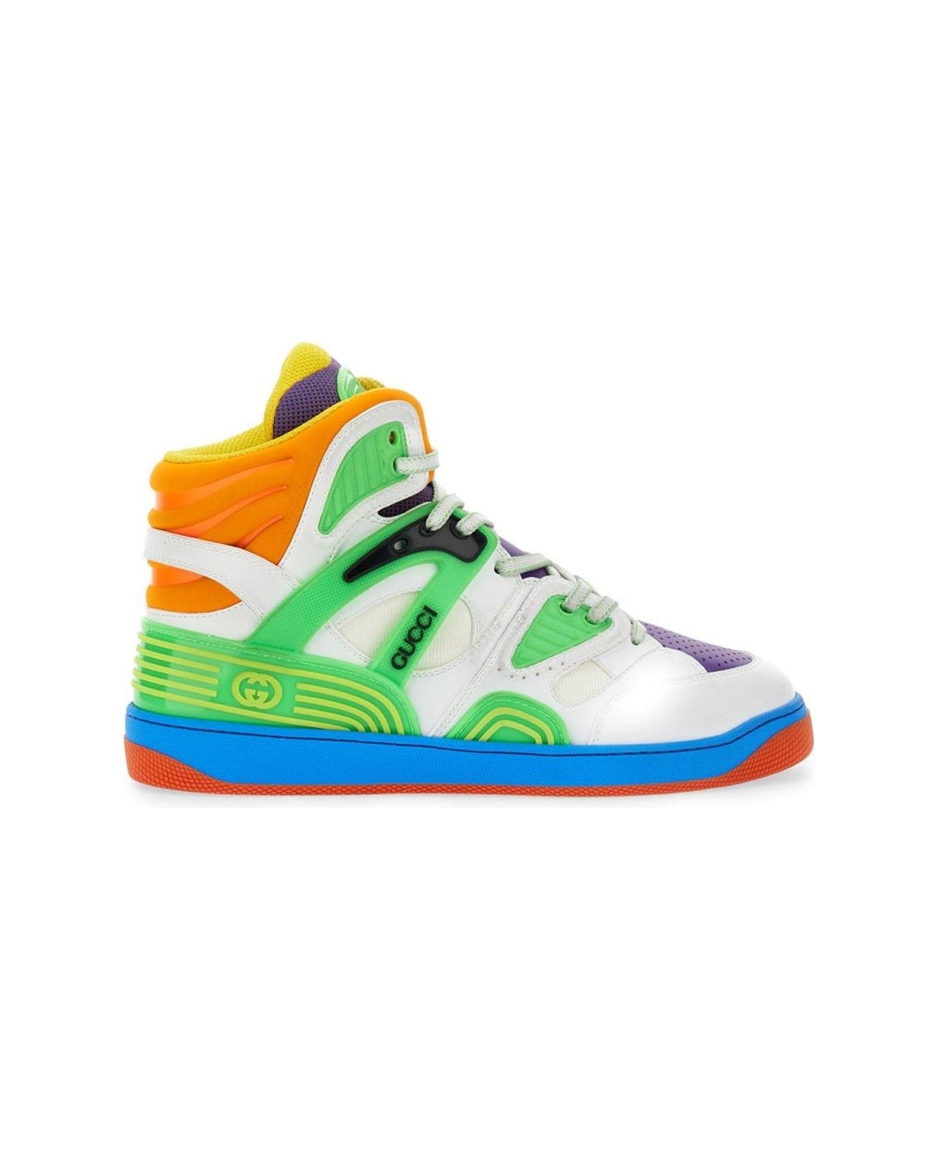 Gucci Panelled High Top Basketball Sneakers - MULTICOLOUR