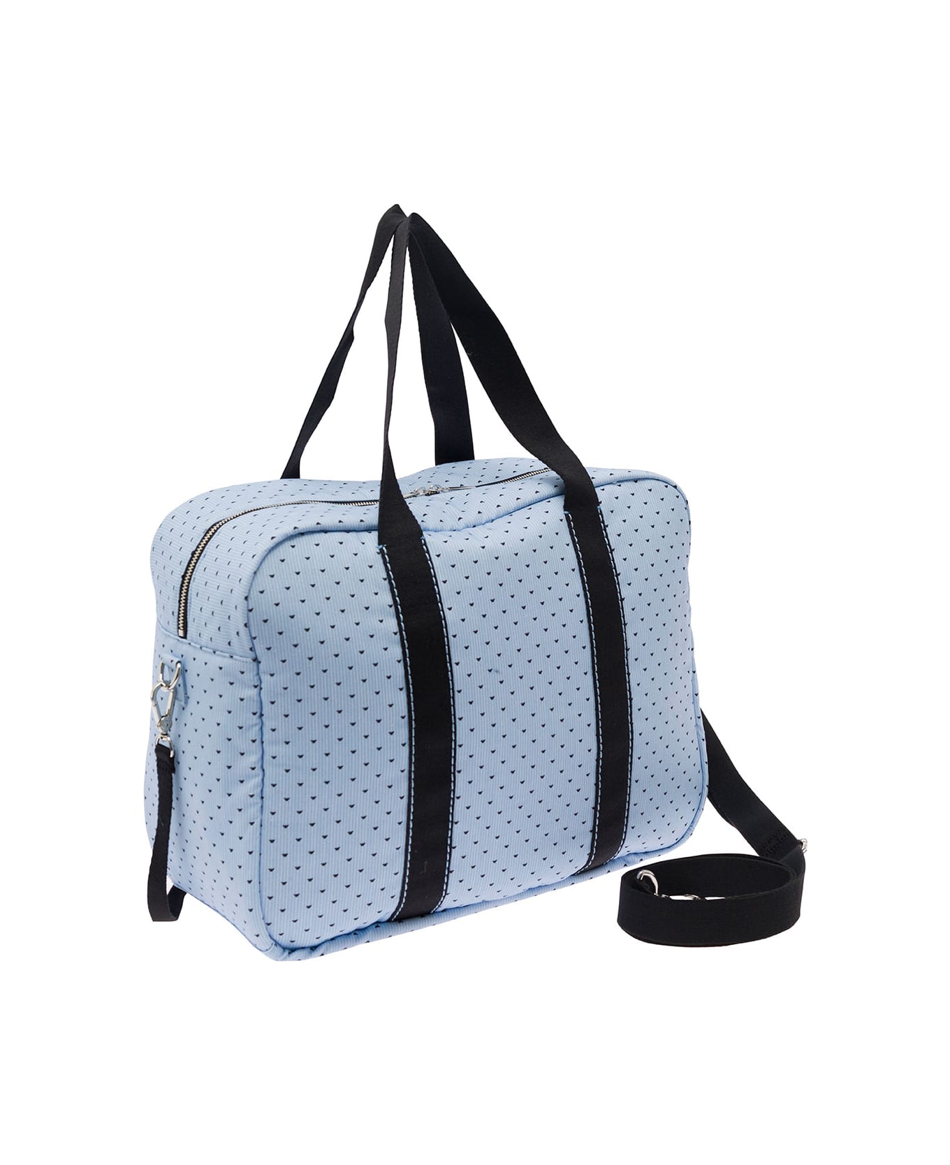 Emporio Armani Light Blue Three-piece Set With Matching Bag In Cotton Boy - Blu