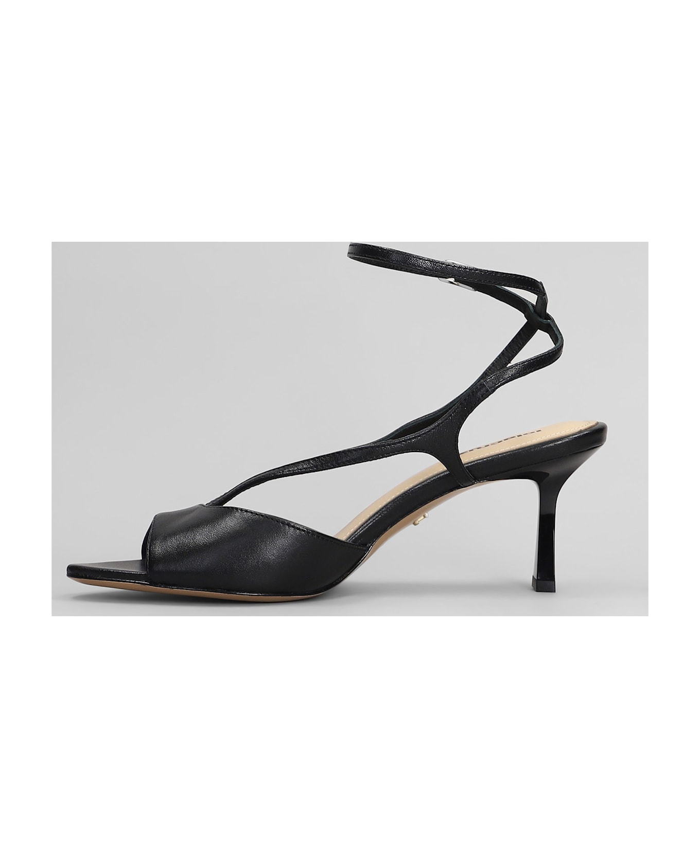 Lola Cruz Streep 65 Sandals In Black Leather - black