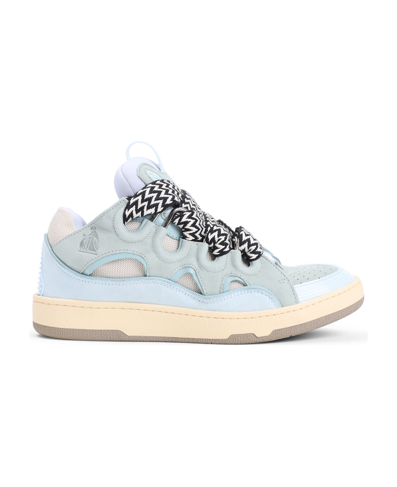 Lanvin Suede Leather Curb Sneakers - Pale Blue
