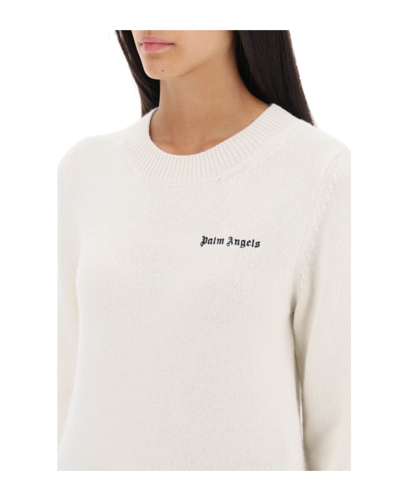 Palm Angels Sweater With Logo - Avorio ニットウェア
