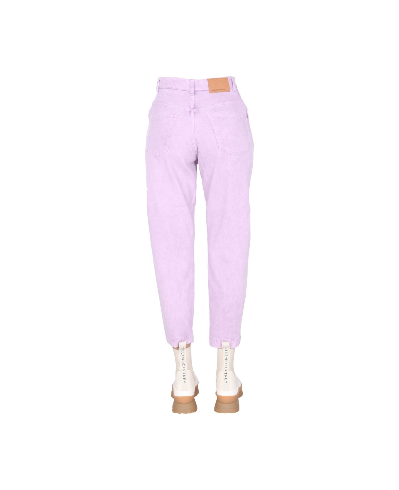 Stella McCartney Jeans With Embroidered Logo - LILAC ボトムス