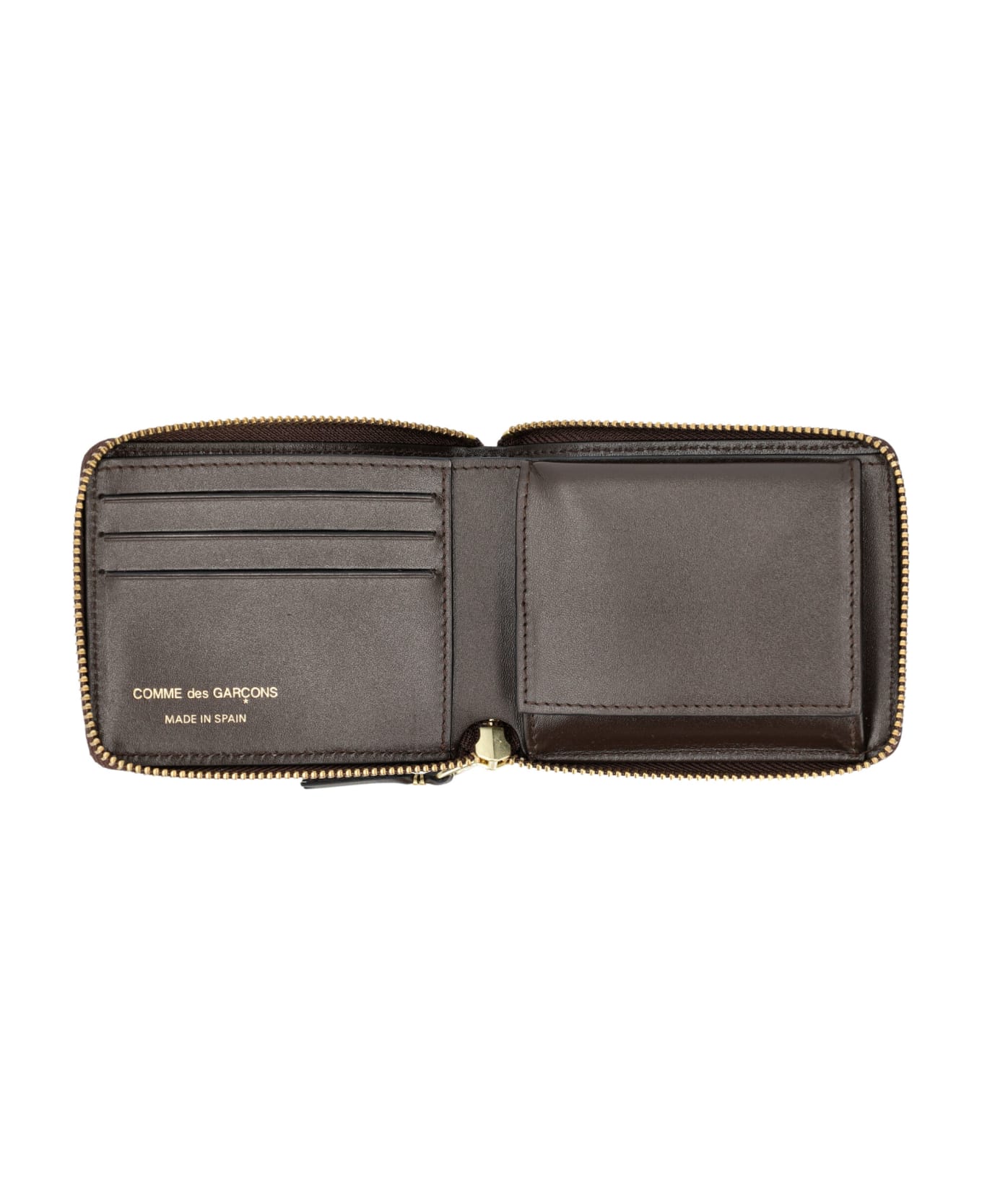 Comme des Garçons Wallet Small Zip Around Wallet - BROWN