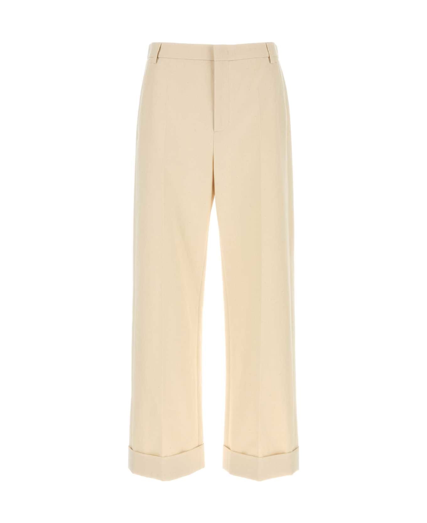 Valentino Garavani Melange Ivory Cotton Pant - SEASHELL
