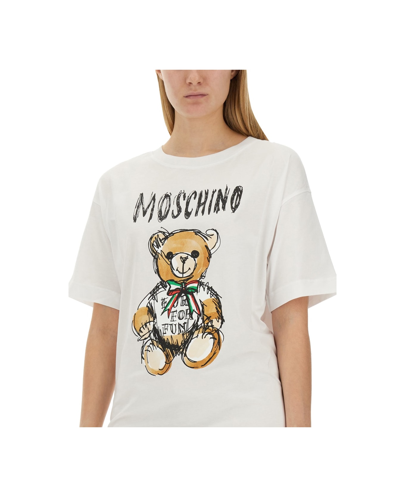 Moschino "drawn Teddy Bear" Dress - WHITE