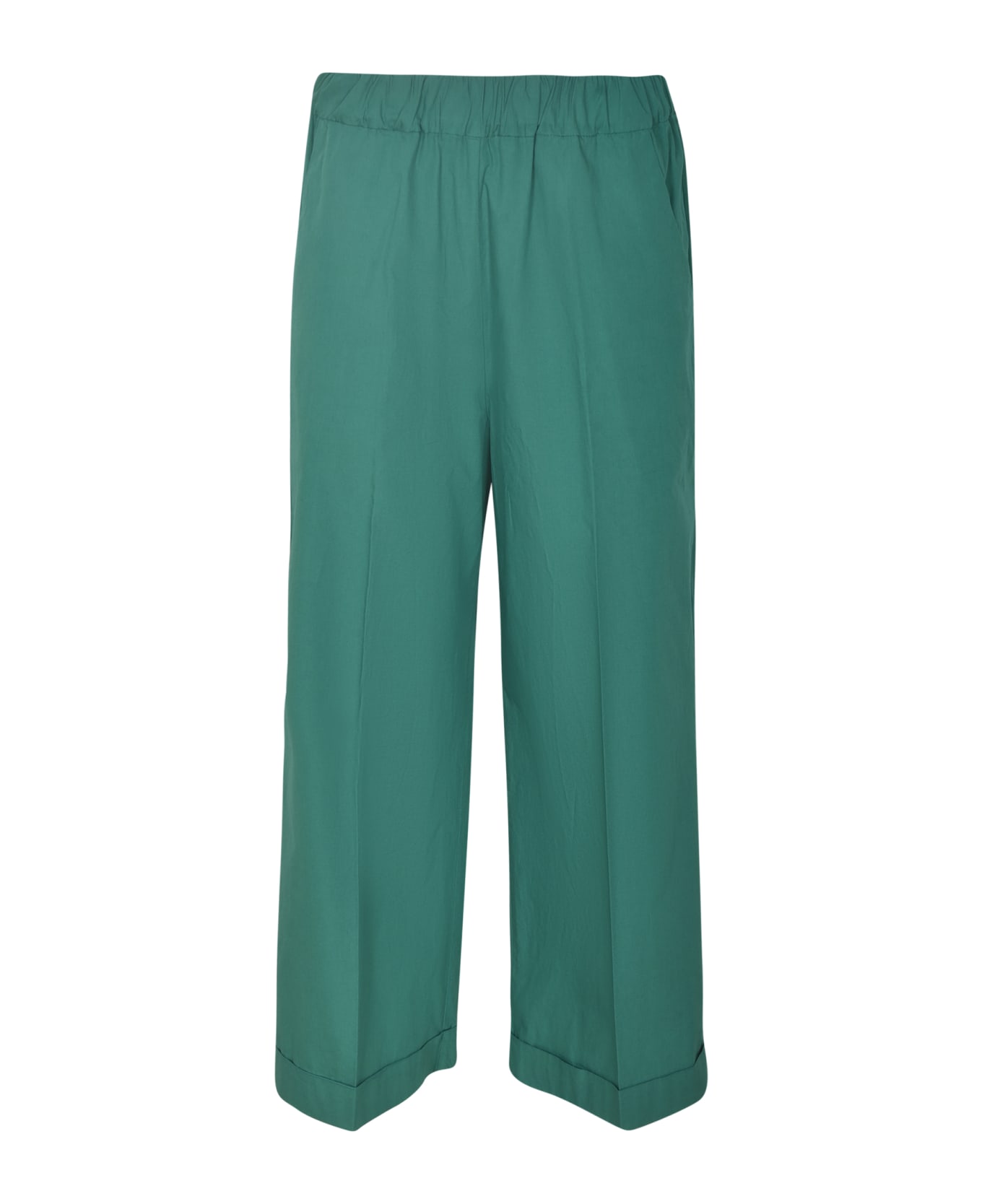 Kiltie Cropped Trousers - Emerald ボトムス