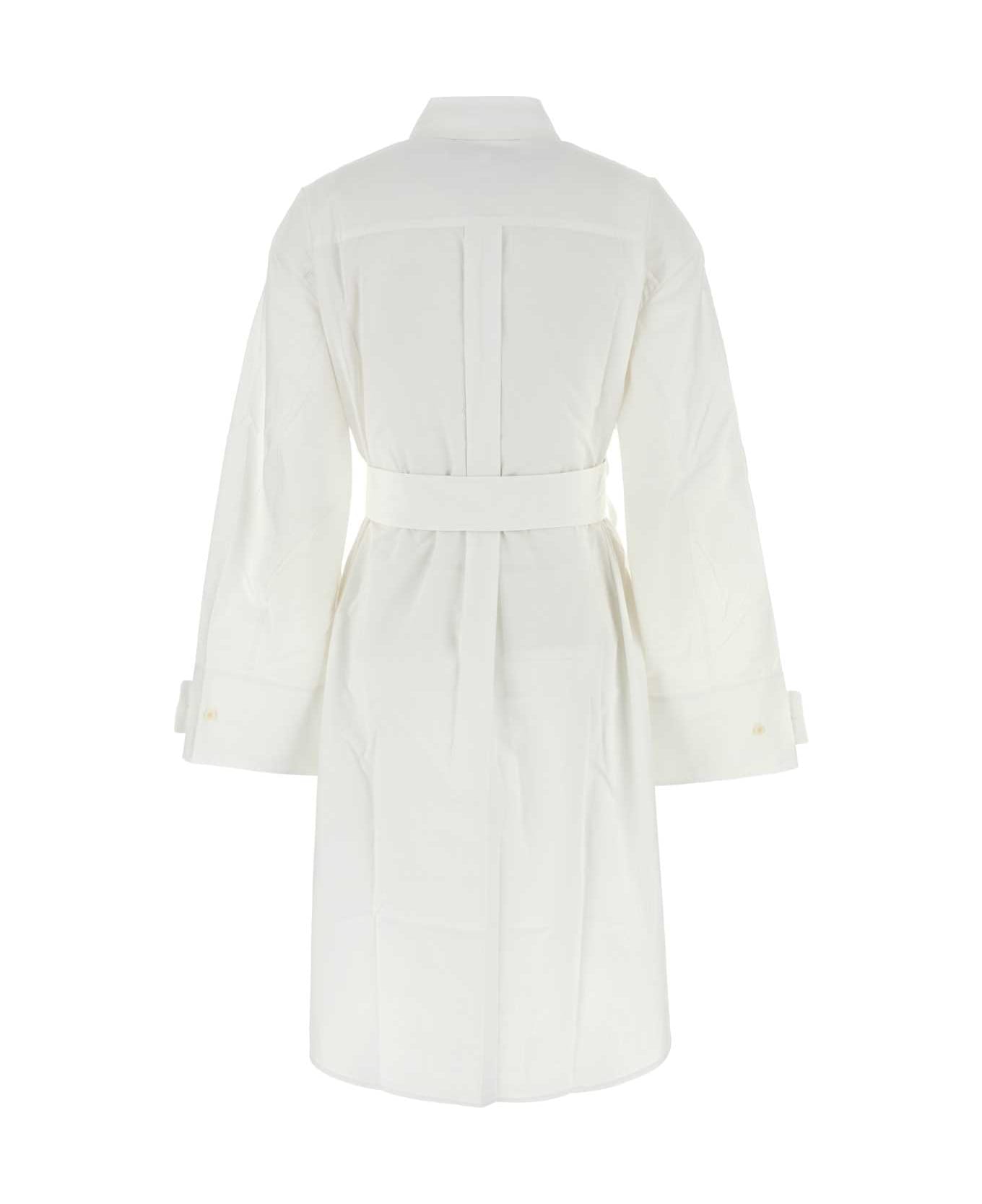 ワンピース J W ANDERSON WHITE POPLIN SHIRT DRESS JW Anderson White Poplin Shirt Dress Effortless Elegance
