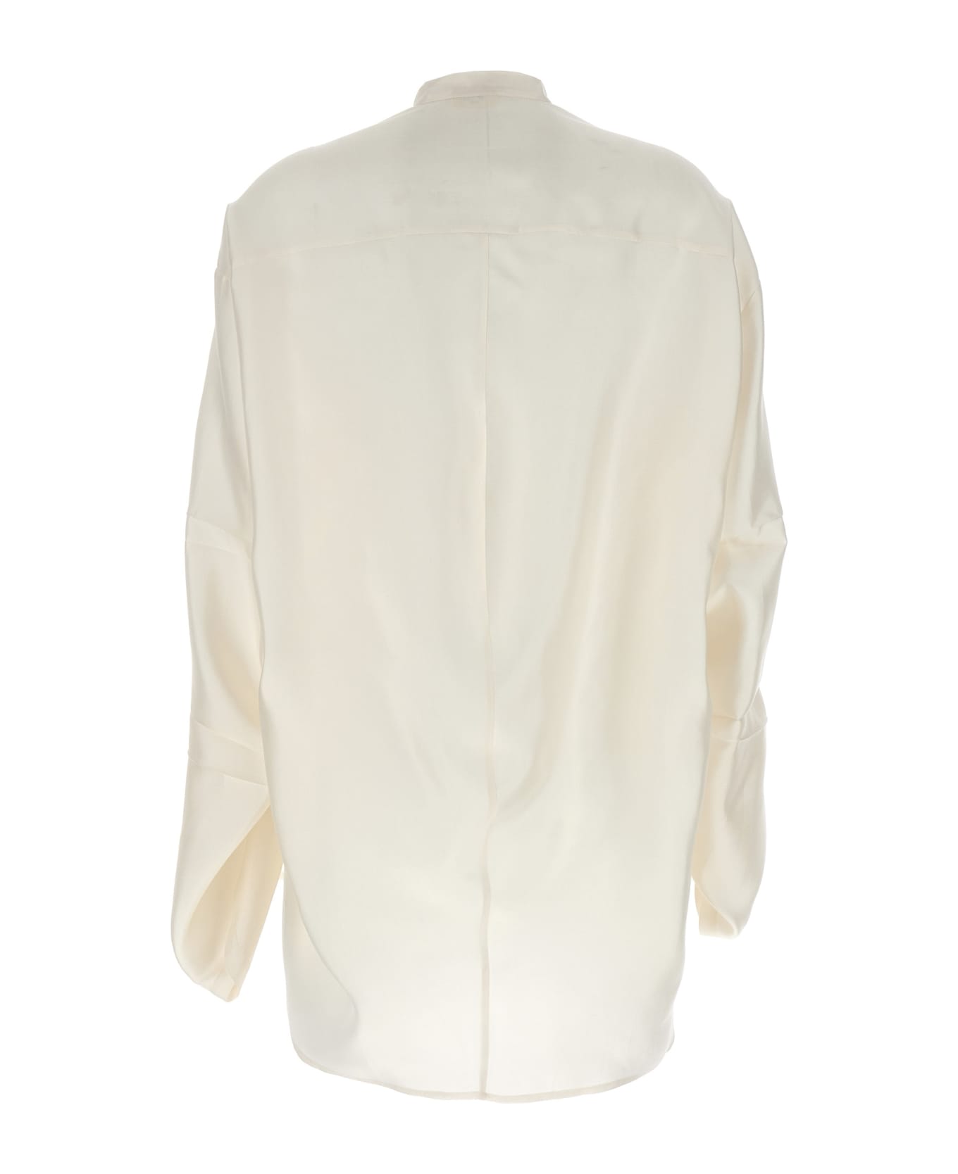 Di.La3 Pari' Curled Sleeve Shirt - White
