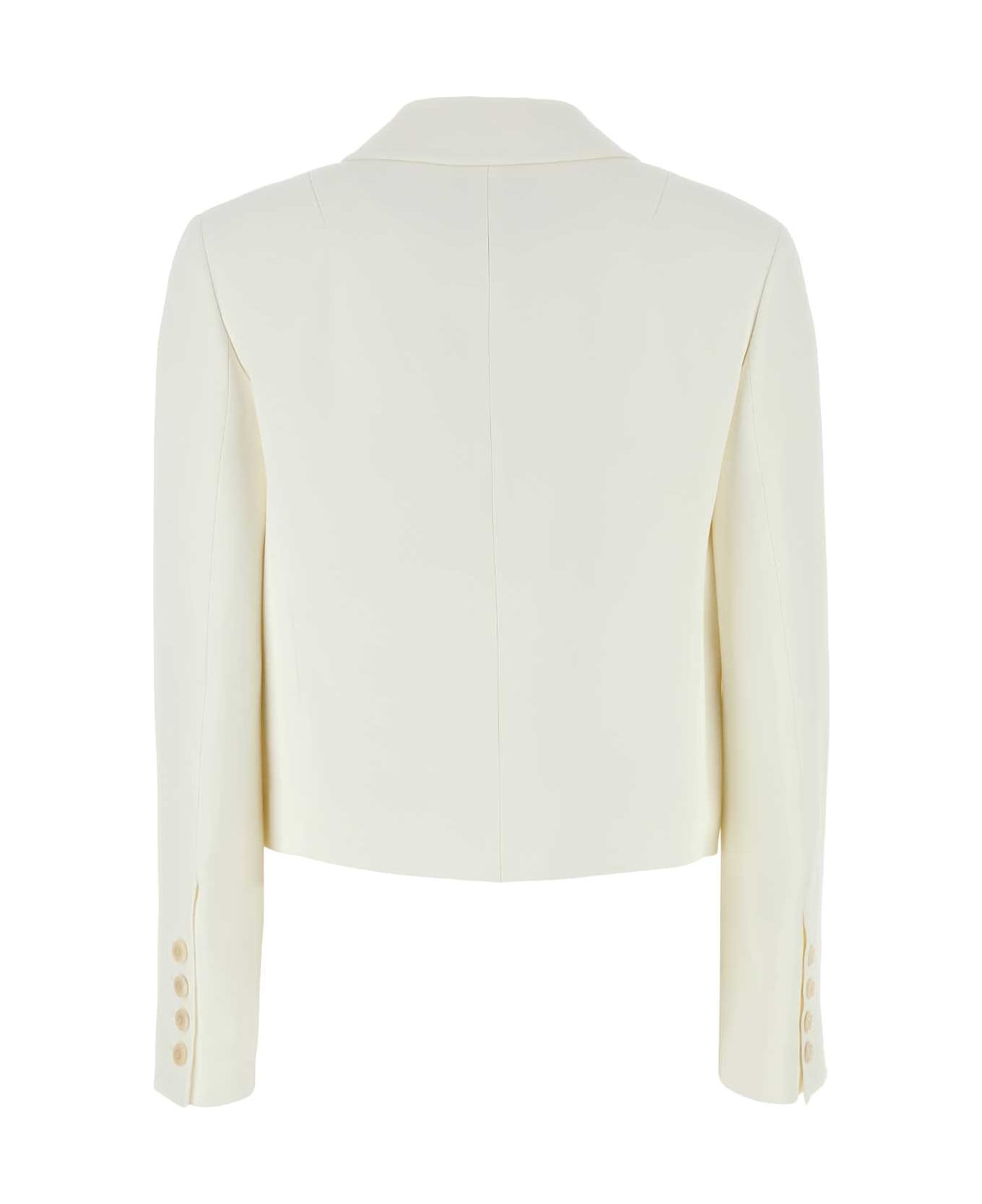 Ermanno Scervino White Crepe Blazer - BLANCDEBLANCOFFWHITE