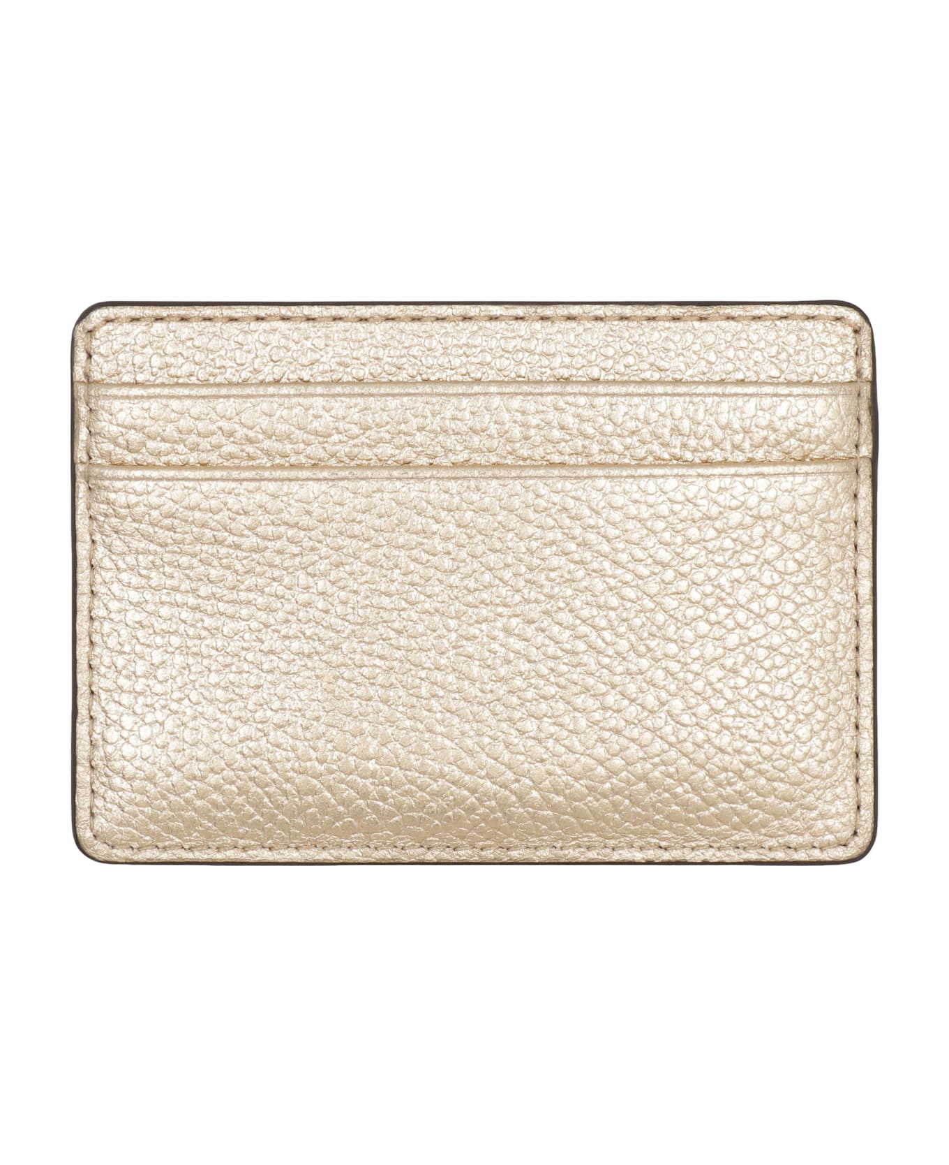 MICHAEL Michael Kors Jet Set Pebbled Calfskin Card Holder - Gold