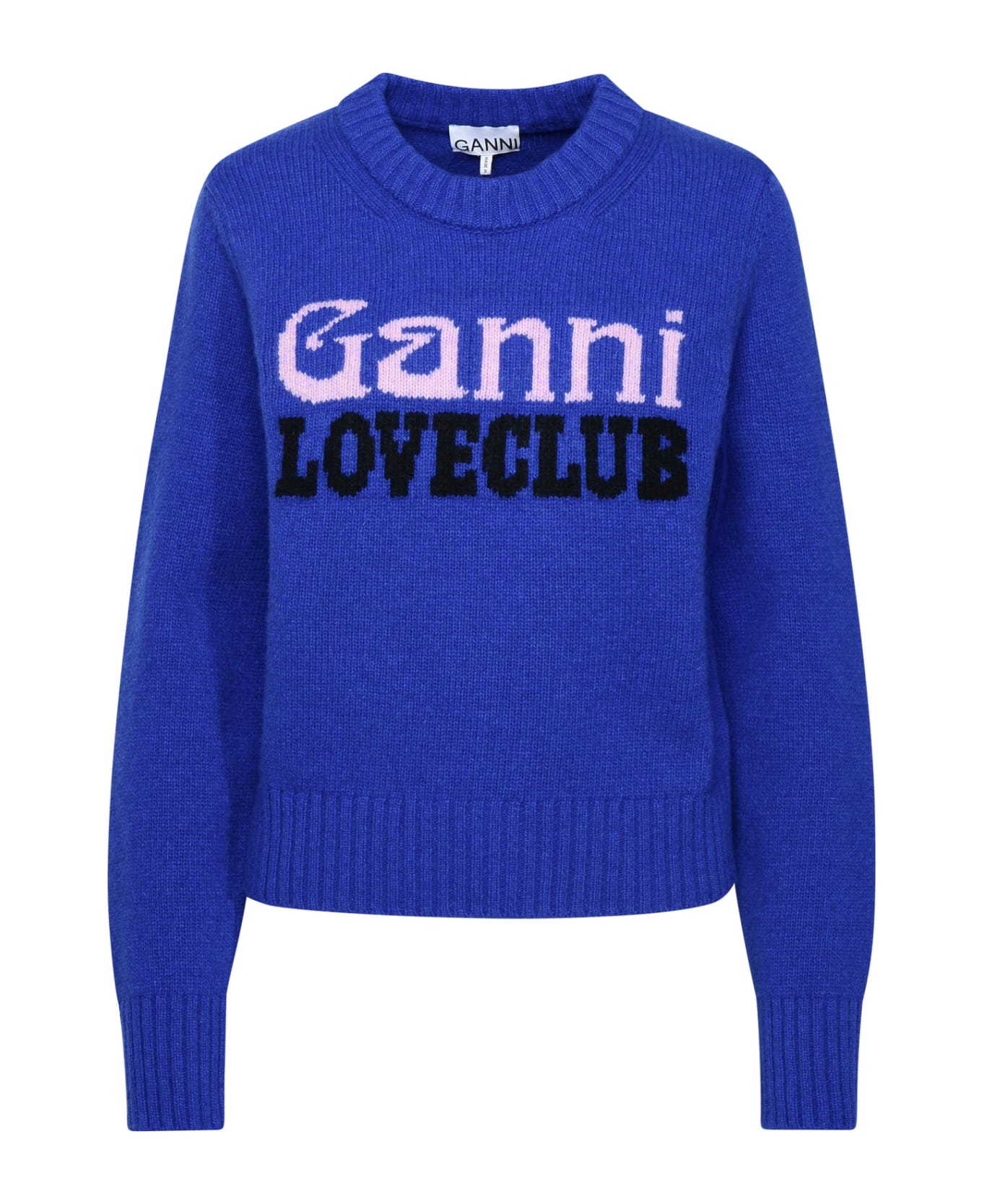 Ganni Blue Wool Blend Sweater - Blue
