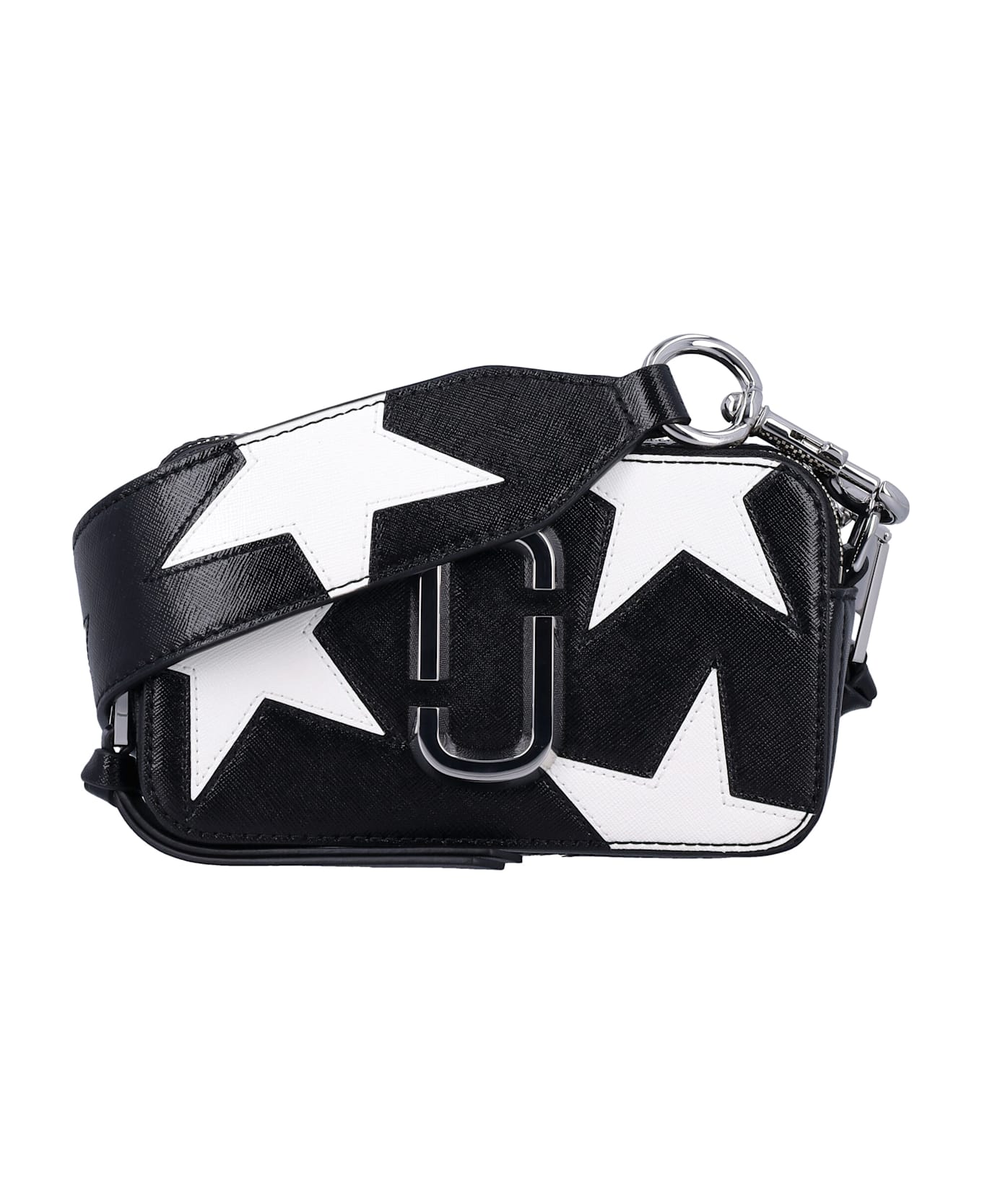 Marc Jacobs The Star Patchwork Leather Snapshot - BLACK WHHITE