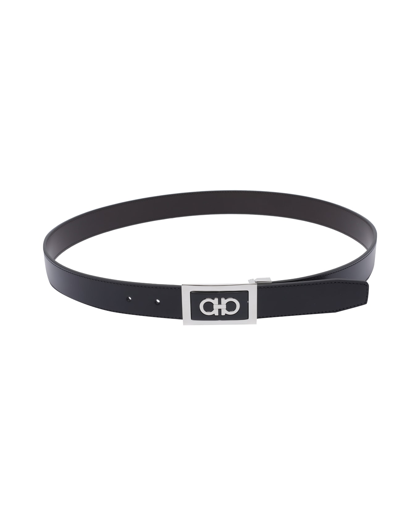 Ferragamo Reversible Gancini Belt - Black