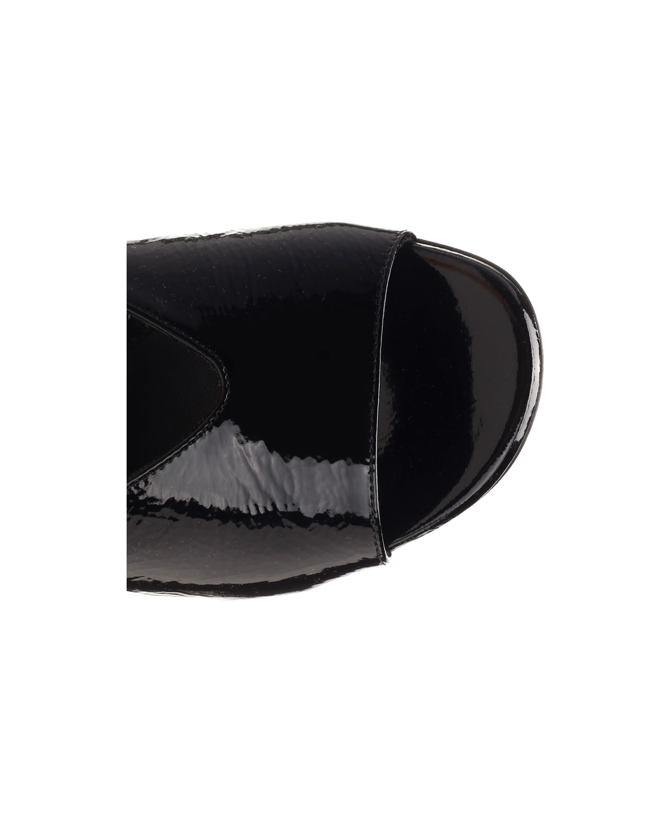 Alexander McQueen Lacquered Leather Mules - Black