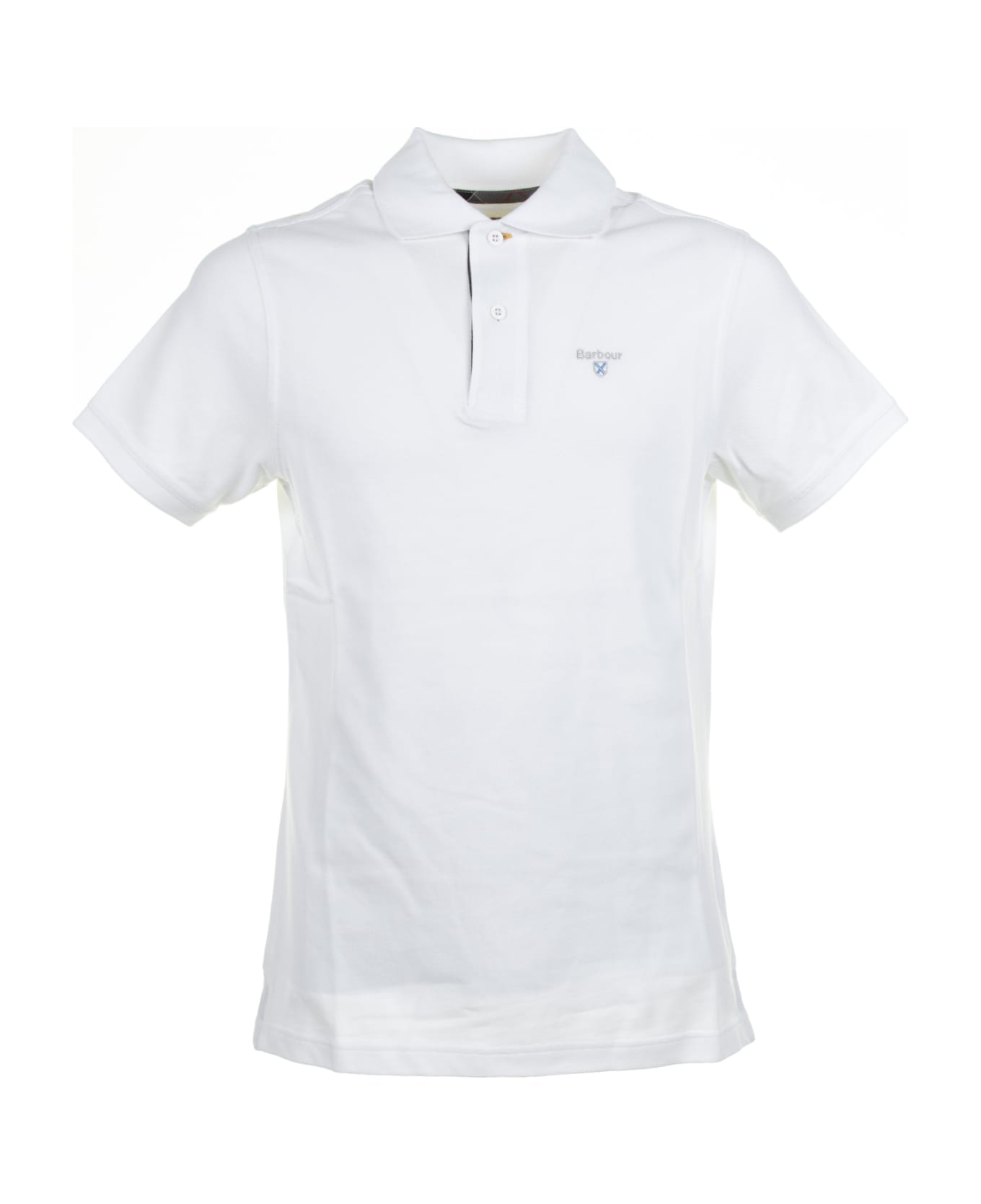 Barbour White Short-sleeved Piqué Polo Shirt - WHITE/DRESS ポロシャツ