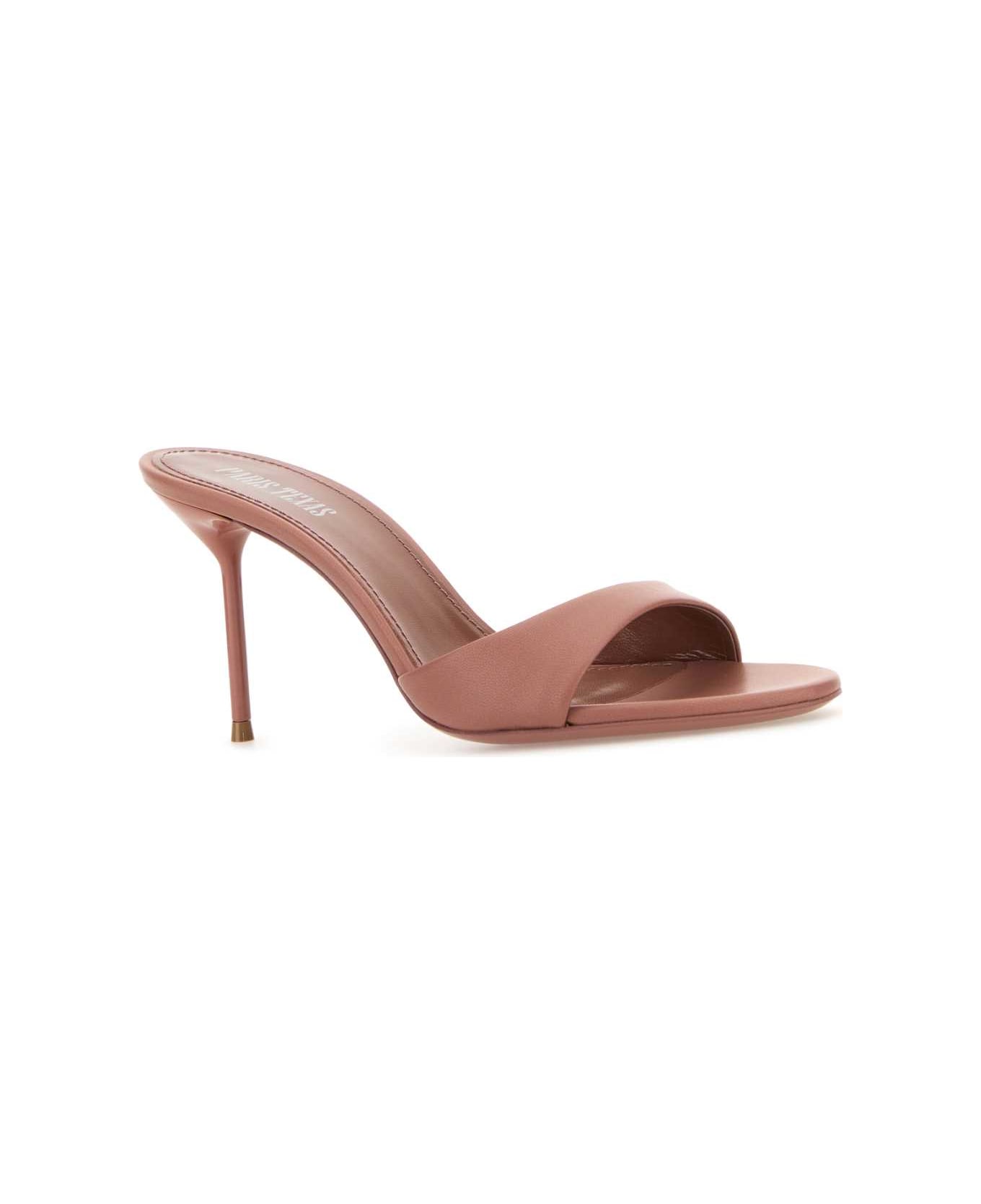 Paris Texas Antiqued Nappa Leather Lidia Mules - TEXASROSE