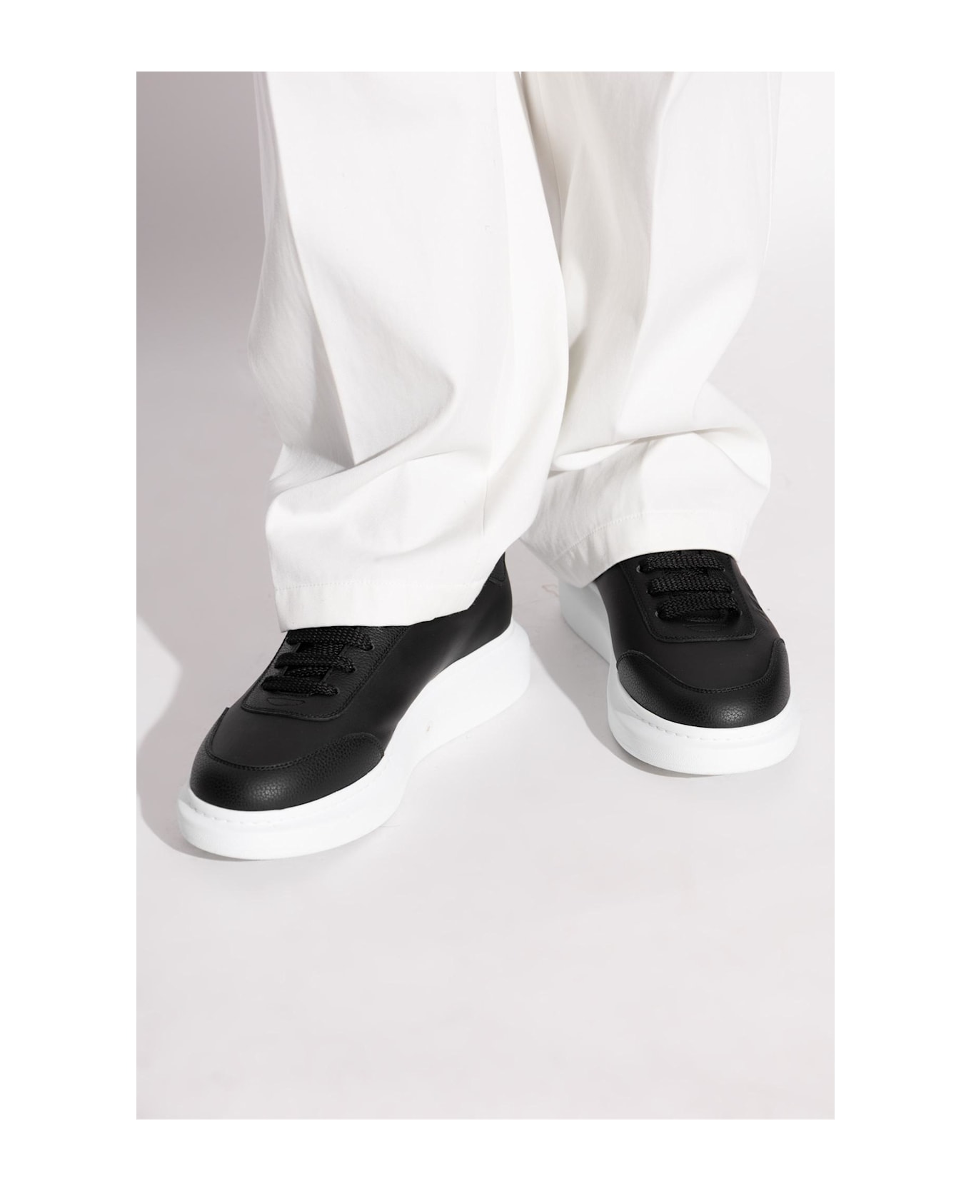 Alexander McQueen Leather Sports Shoes - BLACK