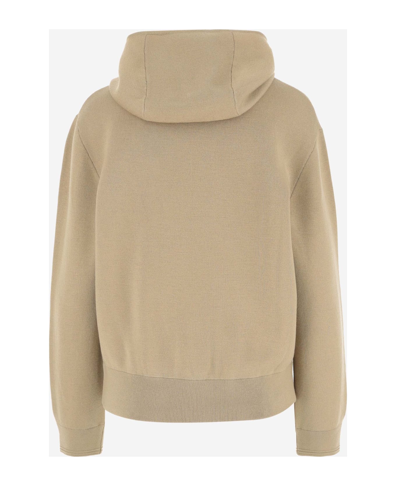 Burberry Wool Blend Sweatshirt With Logo - Sand