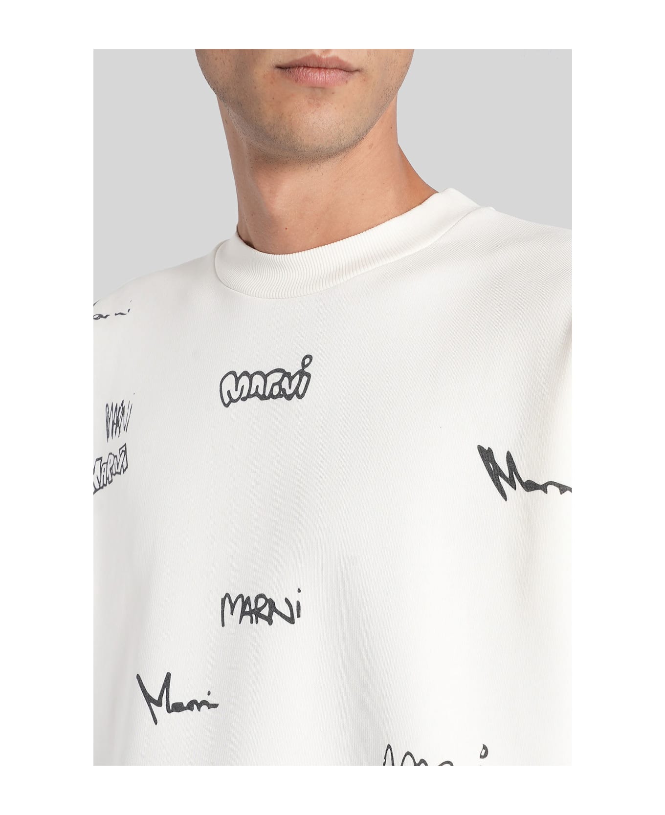 Marni Sweatshirt In White Cotton - white