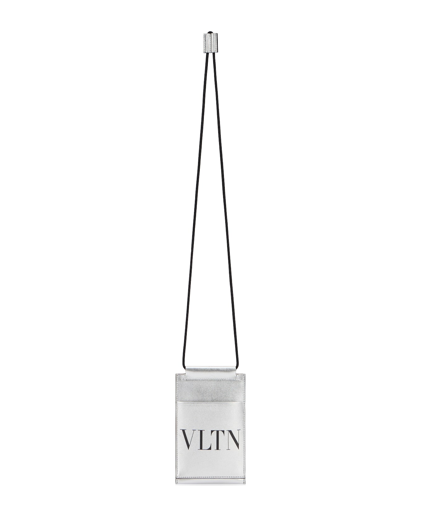 Valentino Garavani Cell Phone Case In Leather - Silver