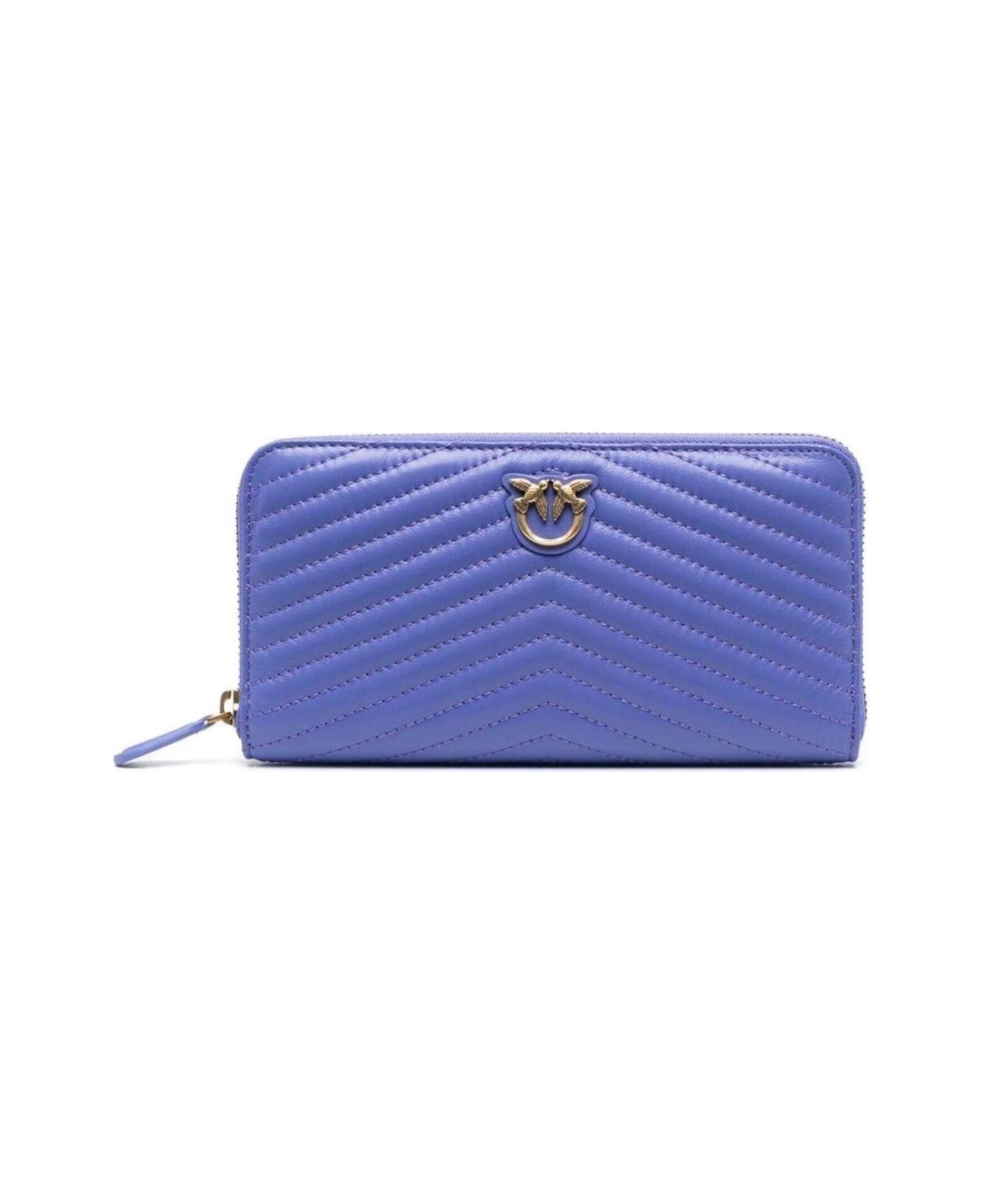 Pinko Ryder Logo Plaque Zipped Wallet - Q Liqth Blue 財布