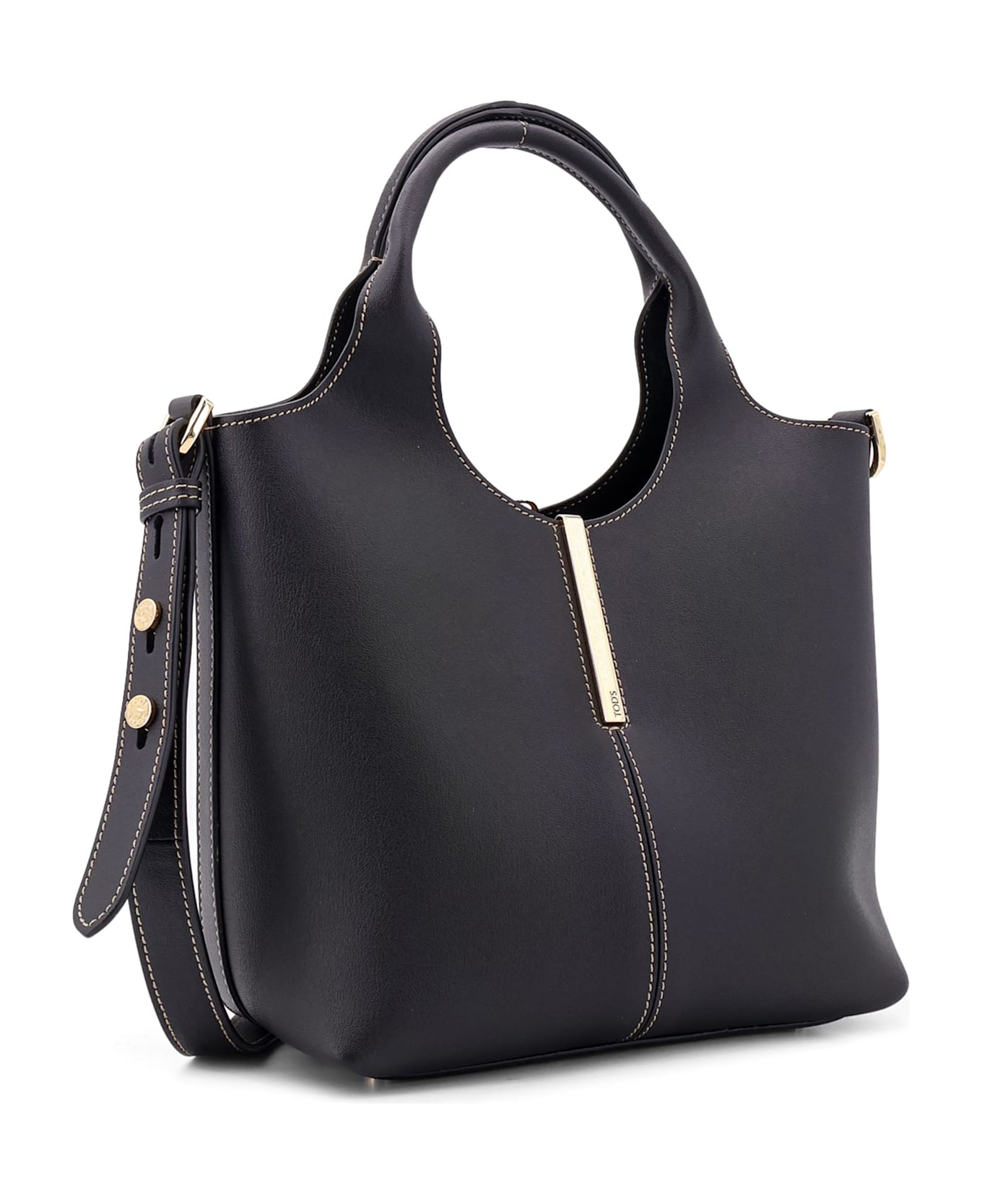 Tod's Mini Leather Shopping Tote Bag - Black