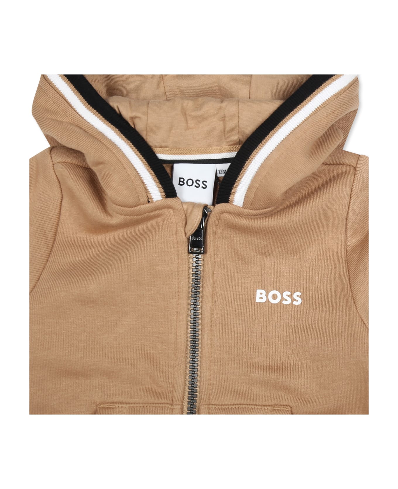Hugo Boss Beige Sweatshirt For Boy With Logo - Beige