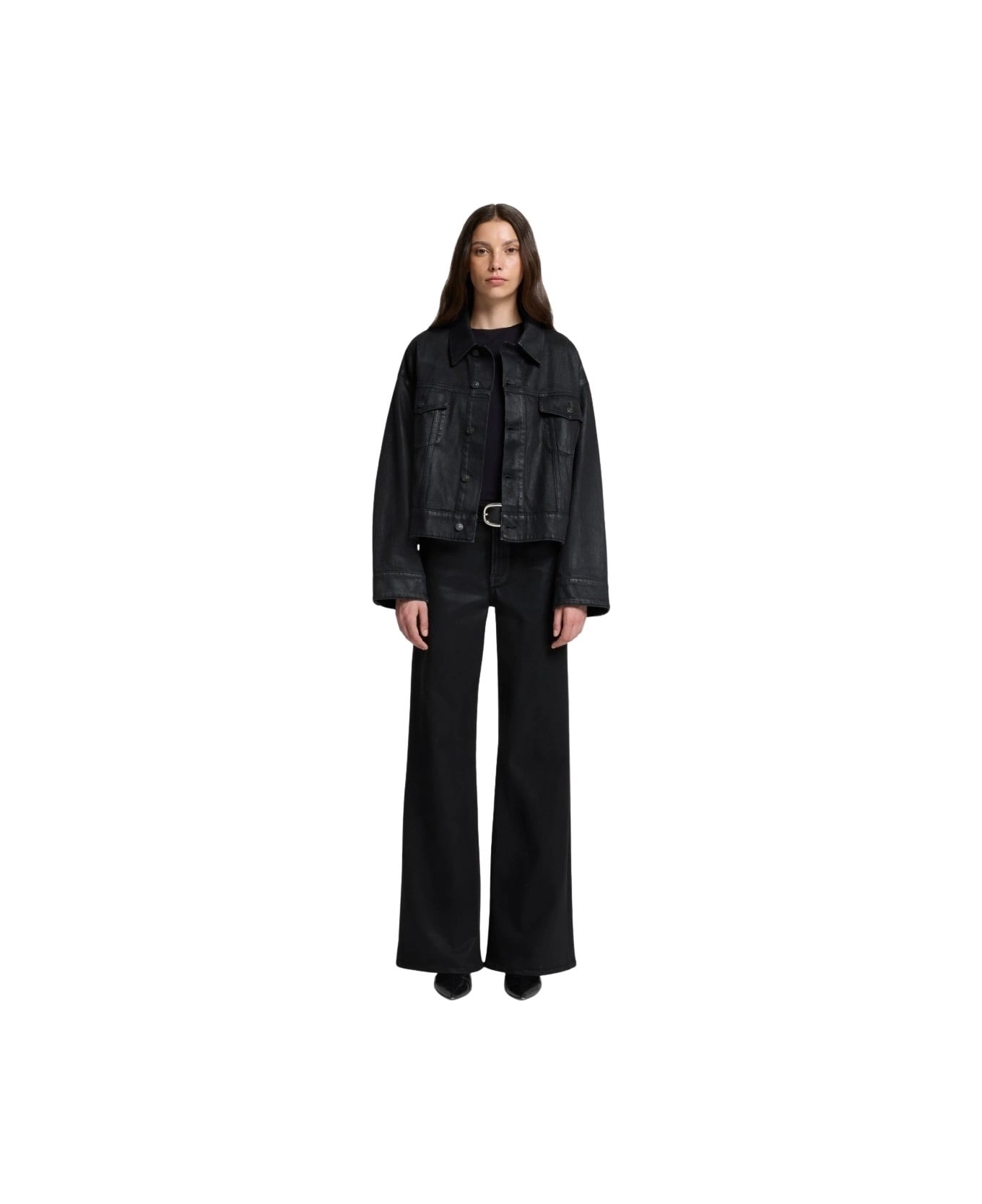 7 For All Mankind Lotta Coated Black - Black