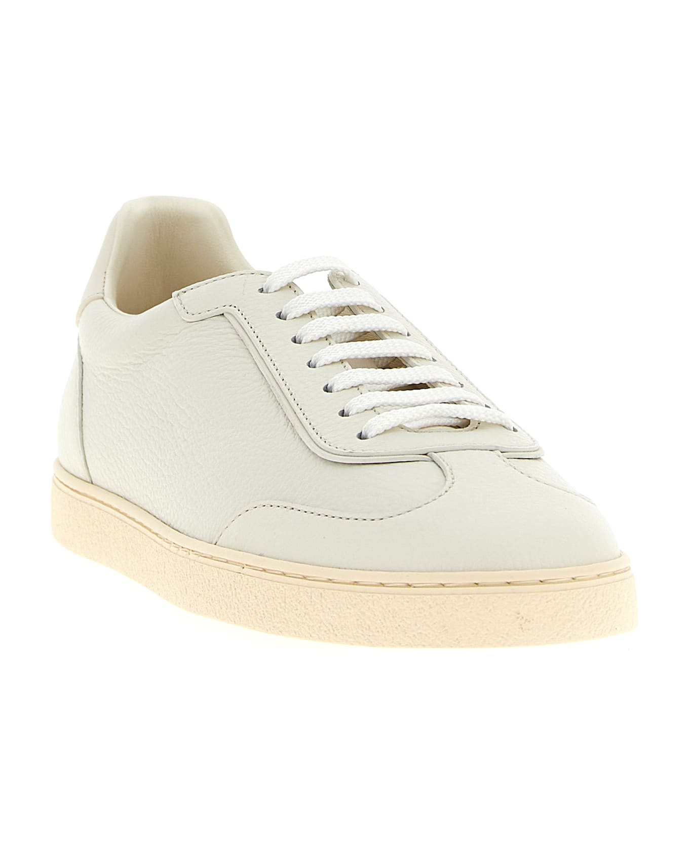 Brunello Cucinelli Deer Leather Sneakers - White
