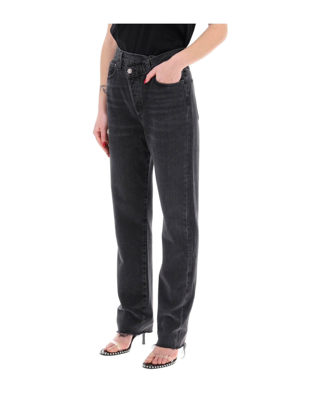 AGOLDE Offset Waistband Jeans - SHAMBLES (Black)