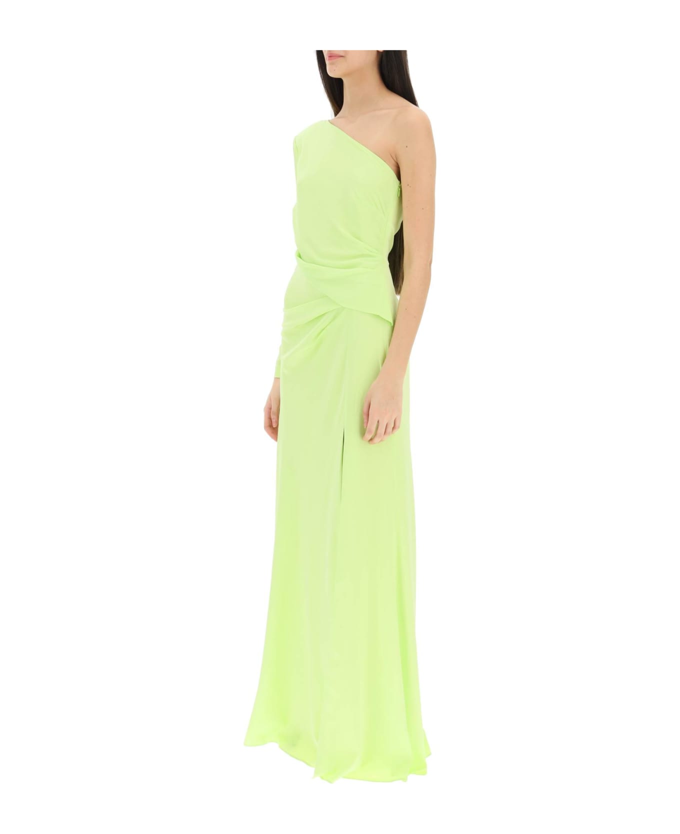 Roland Mouret Asymmetric Stretch Silk Gown With Cut-out Detail - GREEN (Green)