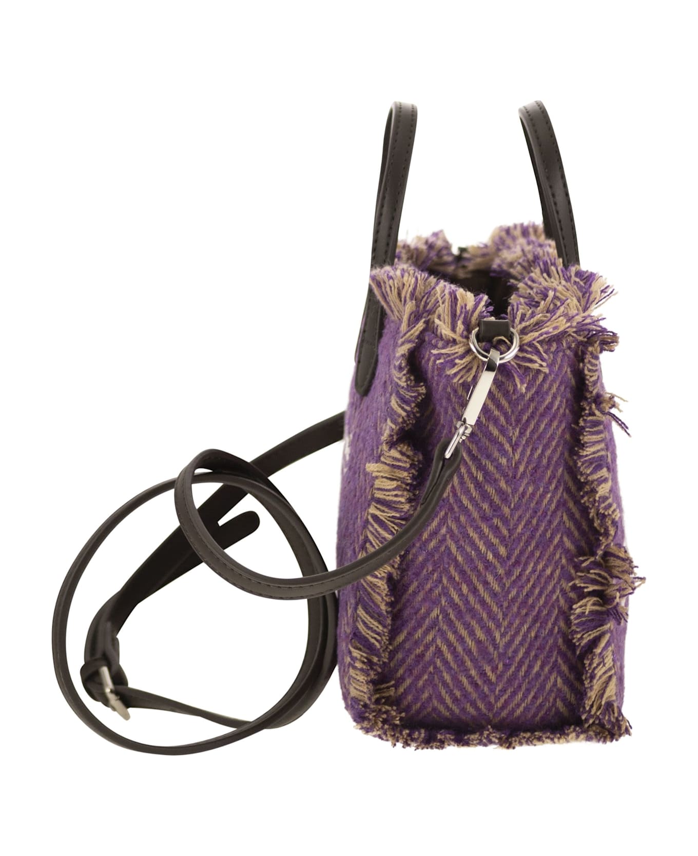 MC2 Saint Barth Mini Vanity Bag With Bangs And Embroidered Logo - Purple ショルダーバッグ