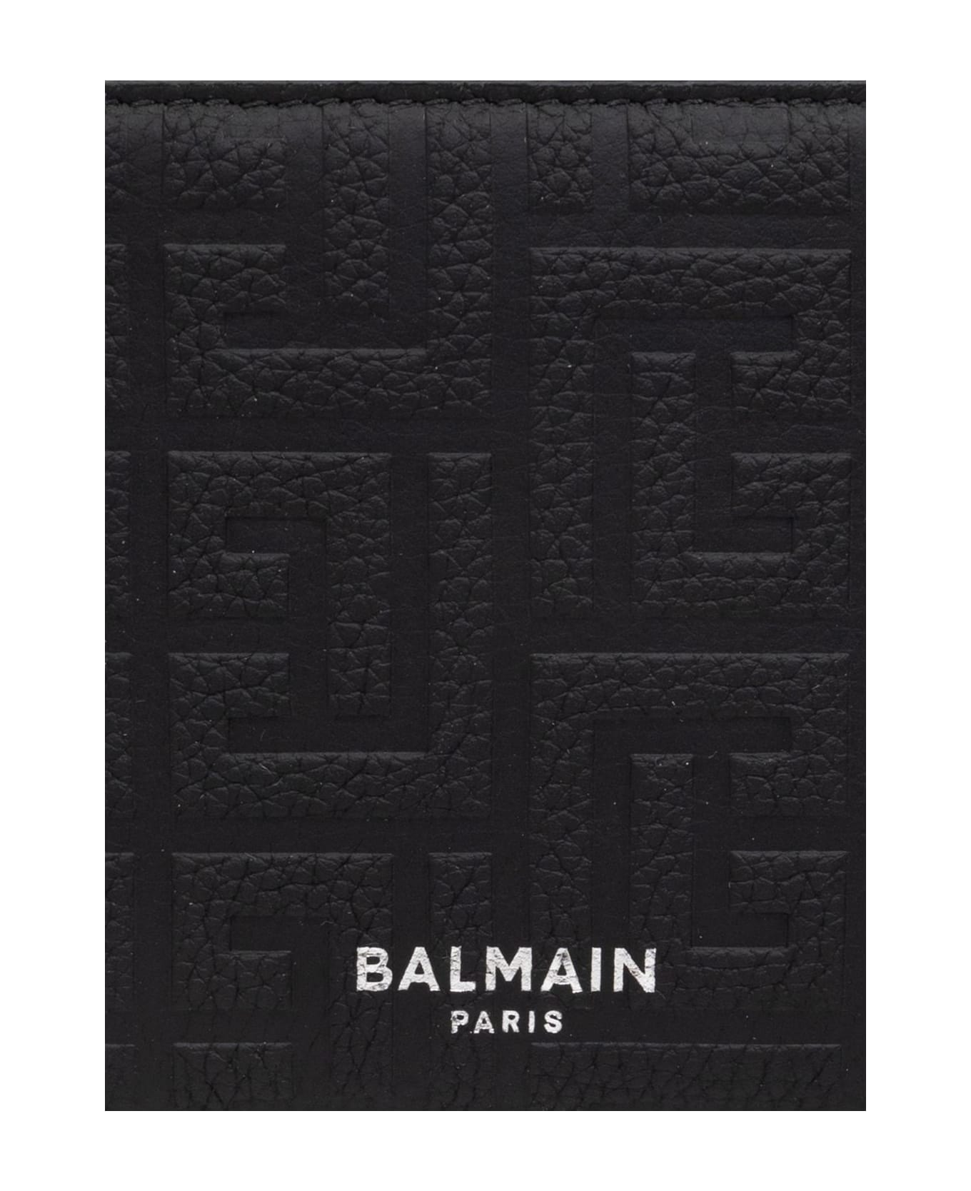 Balmain Logo Detailed Bi-fold Wallet - Black