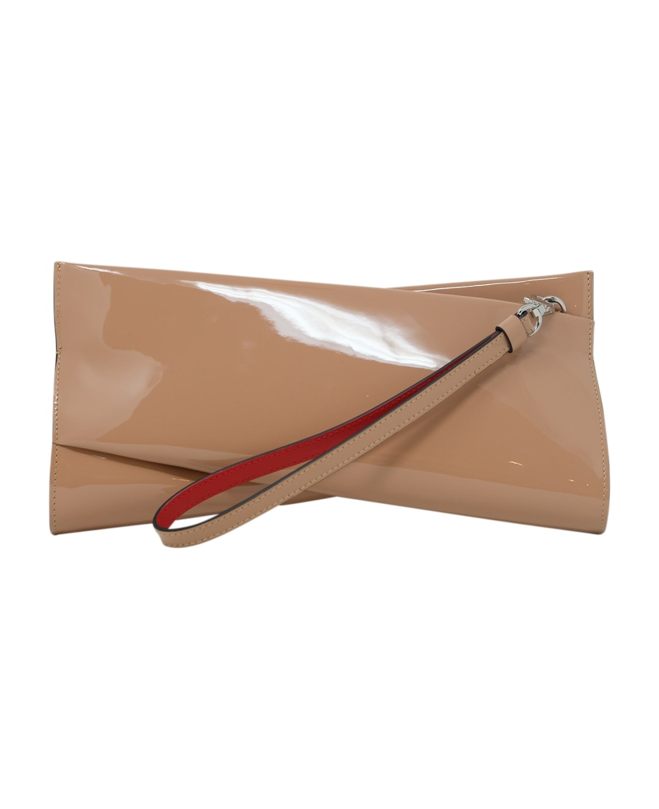 Christian Louboutin Nude Patent Leather Loubitwist Clutch Bag クラッチバッグ