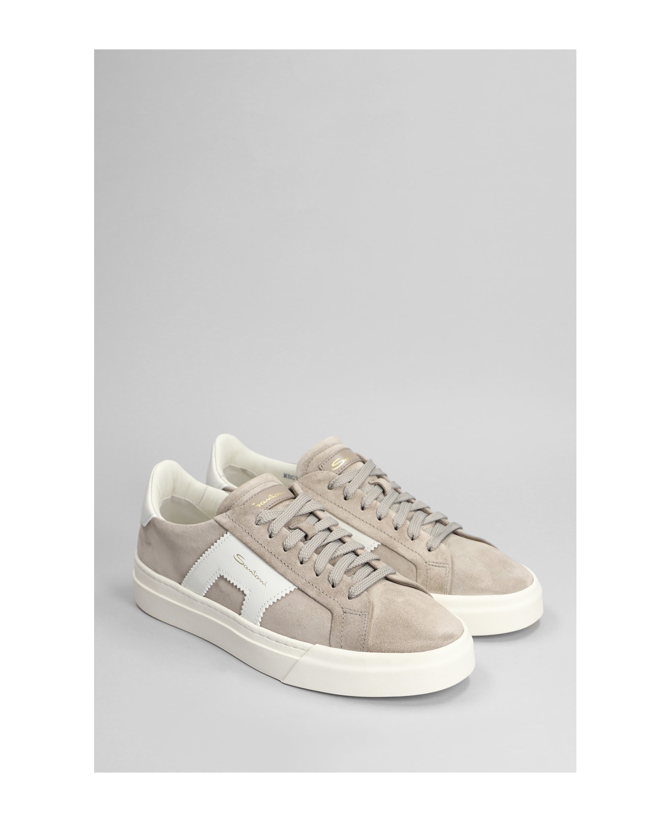 Santoni Dbs1 Sneakers In Taupe Suede - taupe